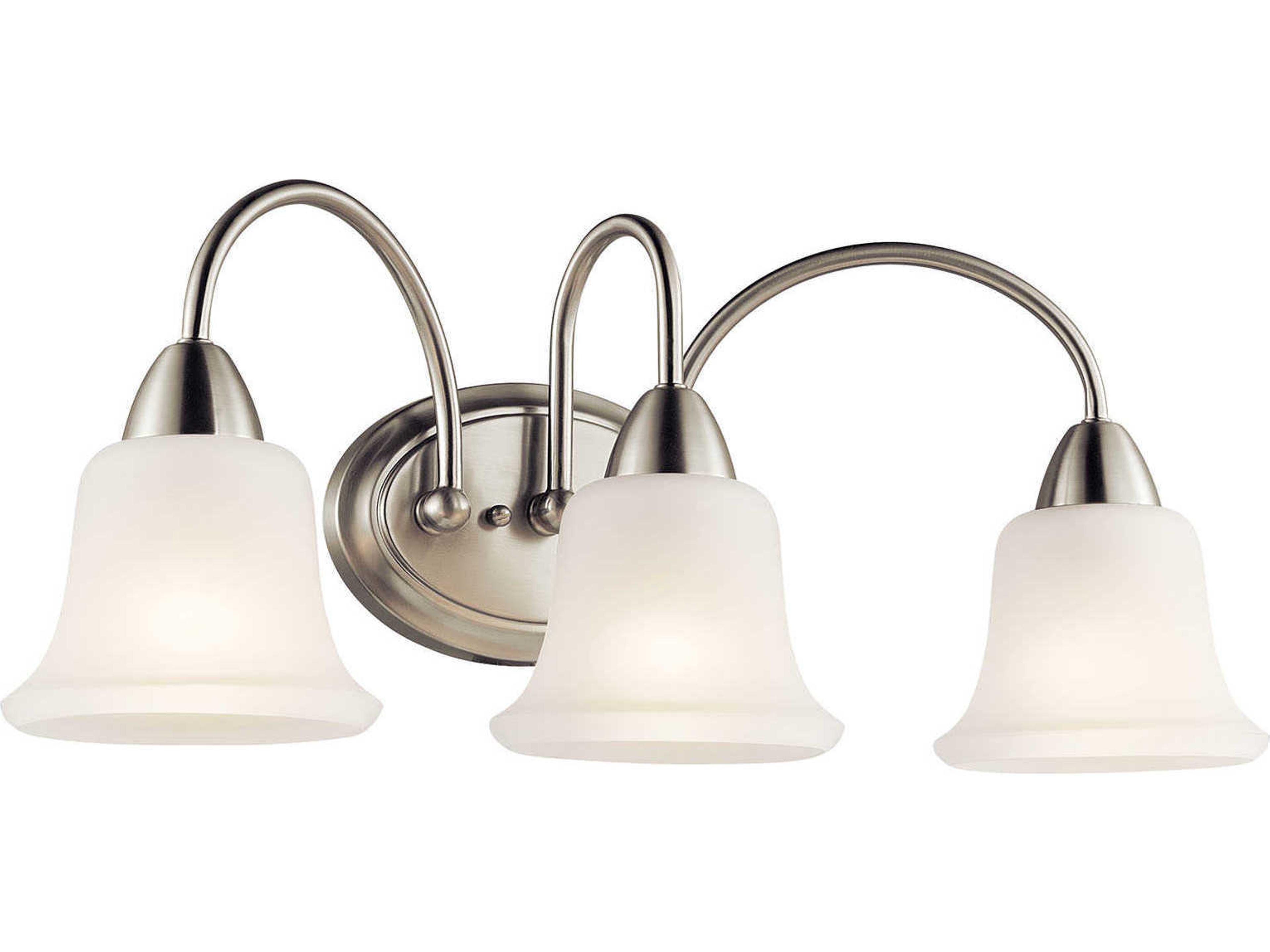 Nicholson 3-Light Brushed Nickel Glass Vanity Light