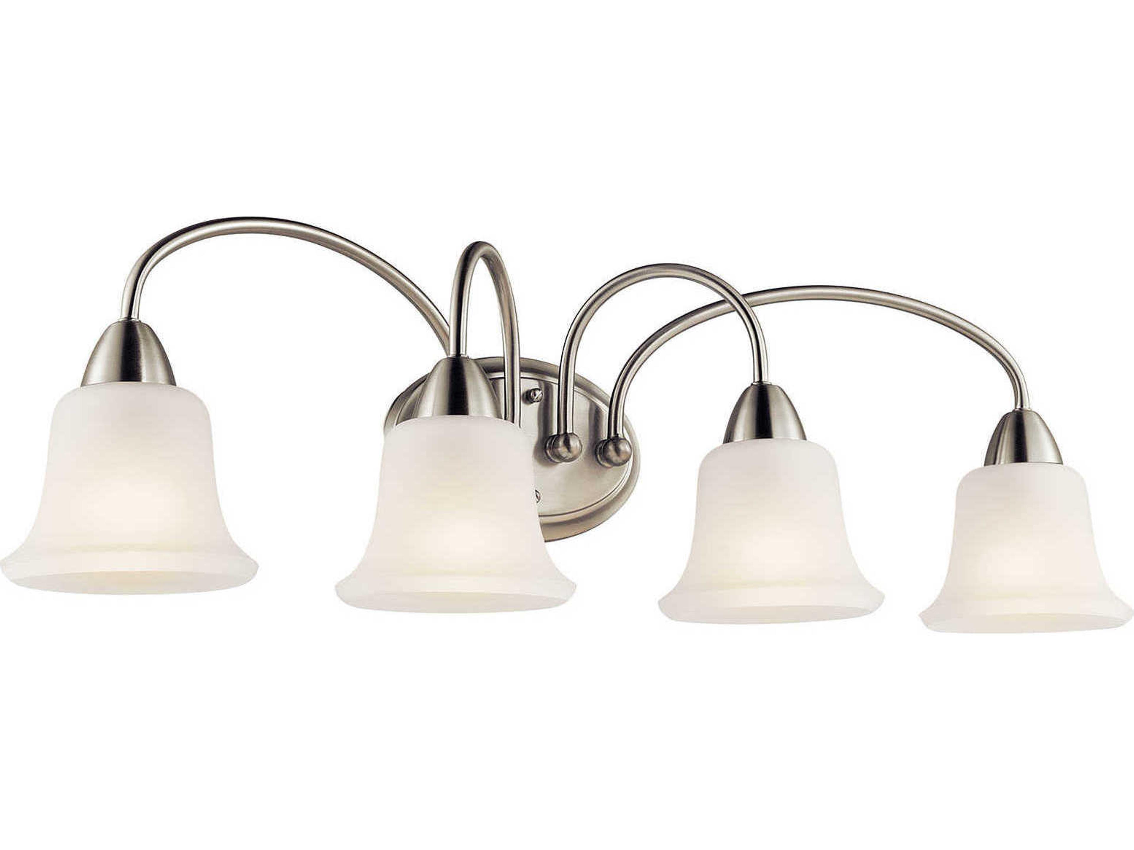 Nicholson 4-Light Brushed Nickel Glass Vanity Light