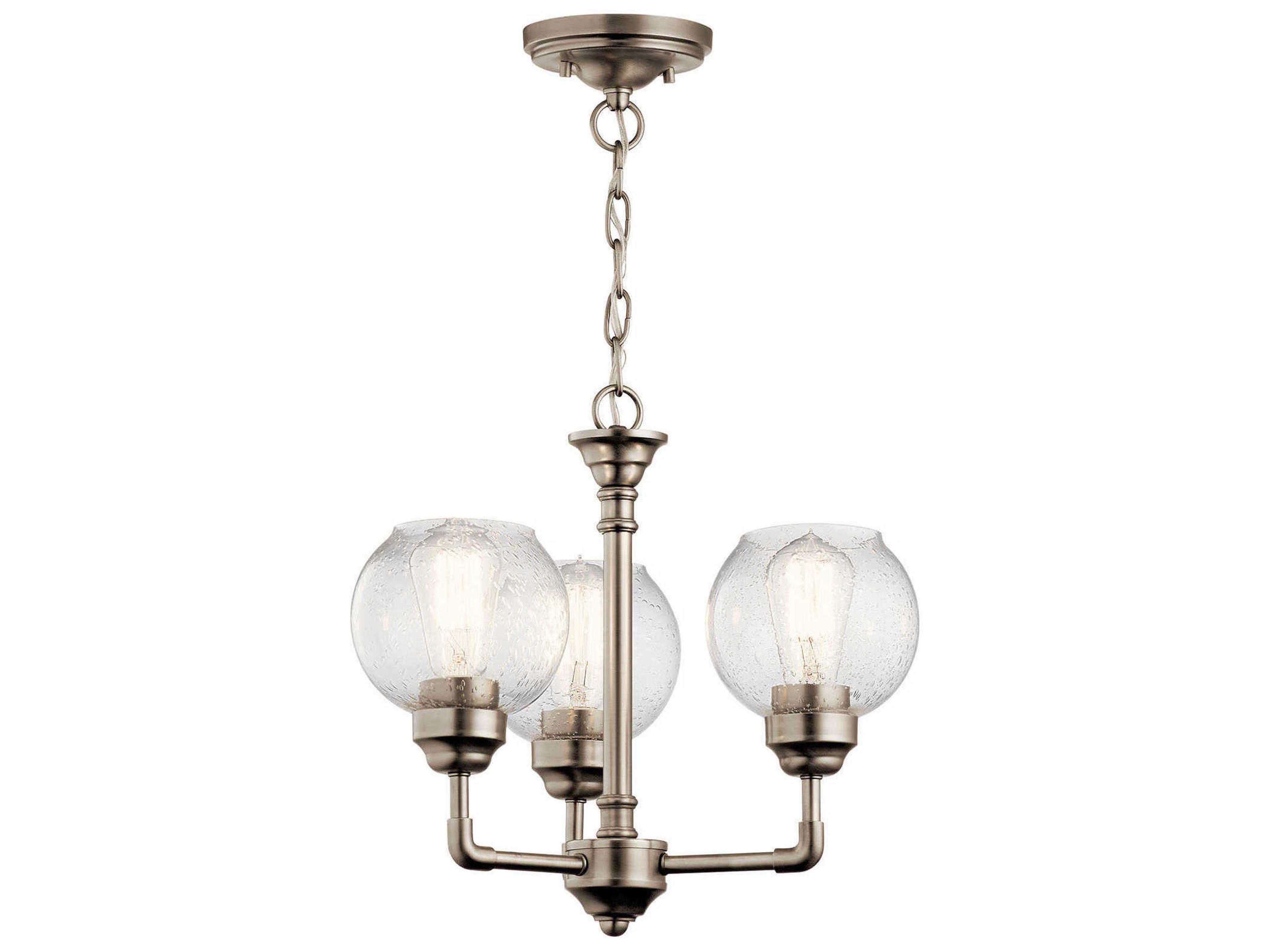 Niles 3-Light Antique Pewter Glass Globe Round Pendant