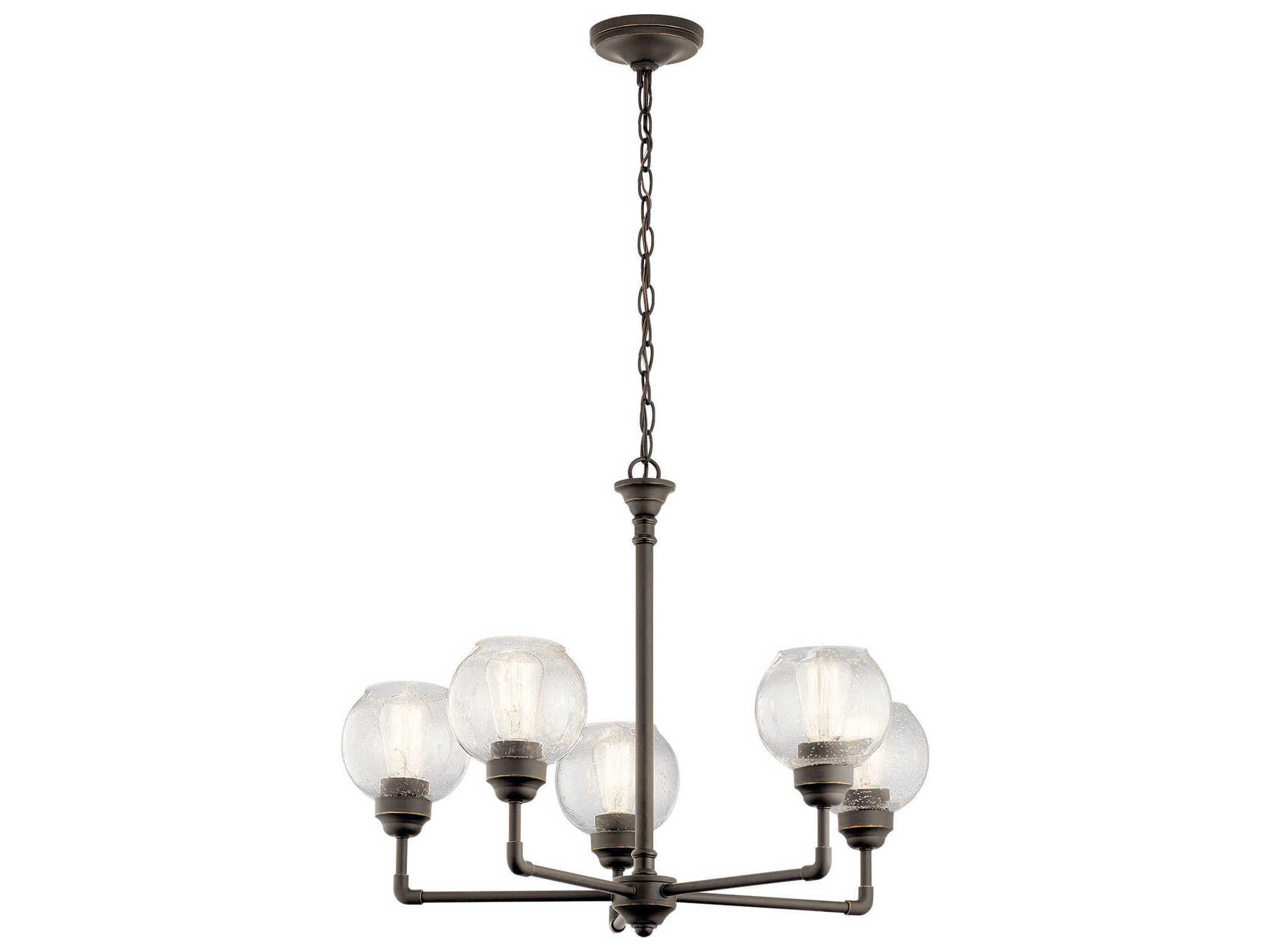 Niles 5-Light Olde Bronze Glass Globe Round Chandelier