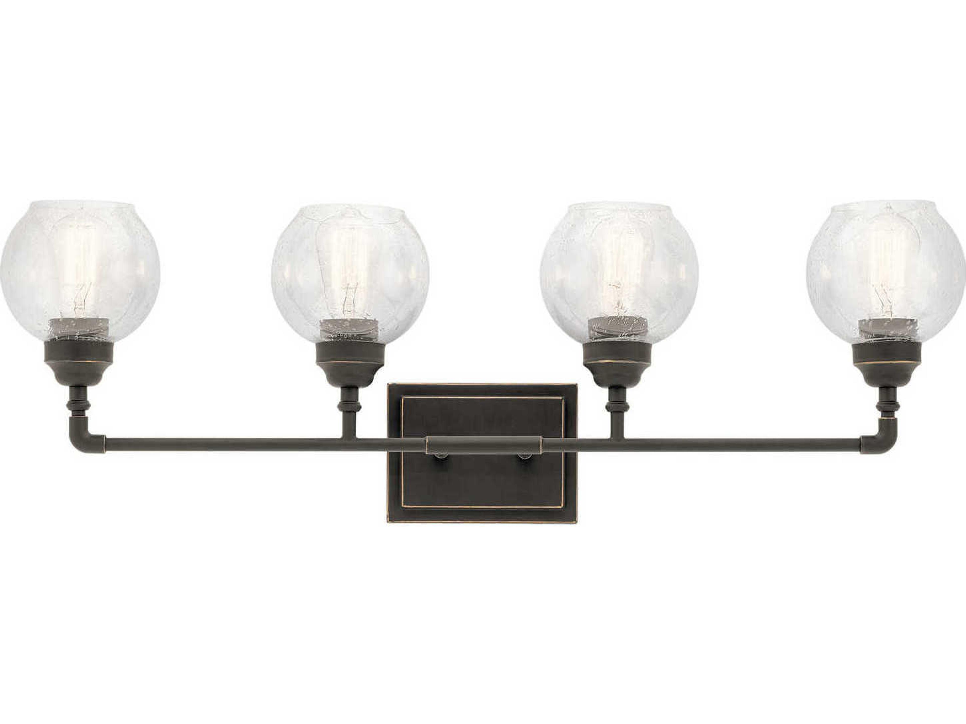 Niles 4-Light Olde Bronze Glass Vanity Light