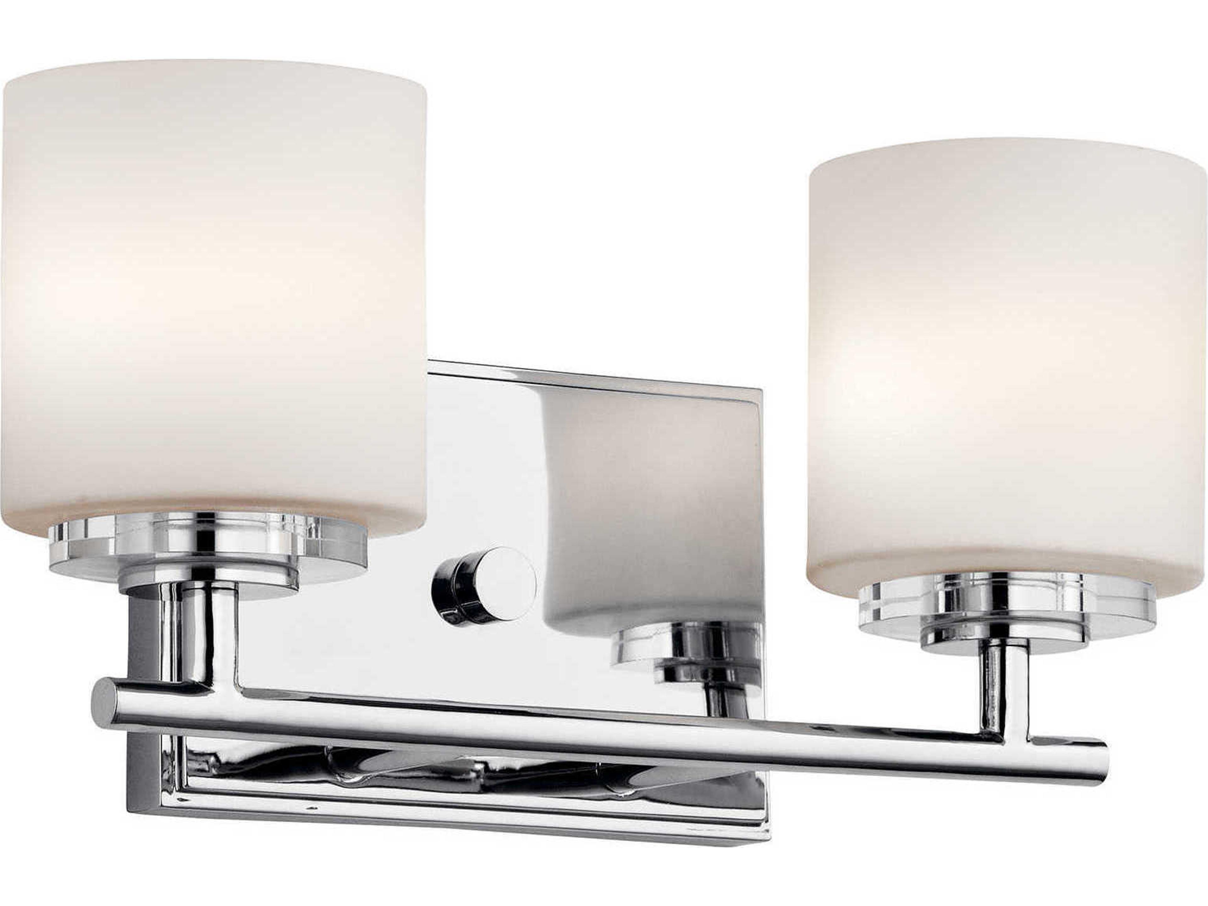O Hara 2-Light Chrome Glass Vanity Light