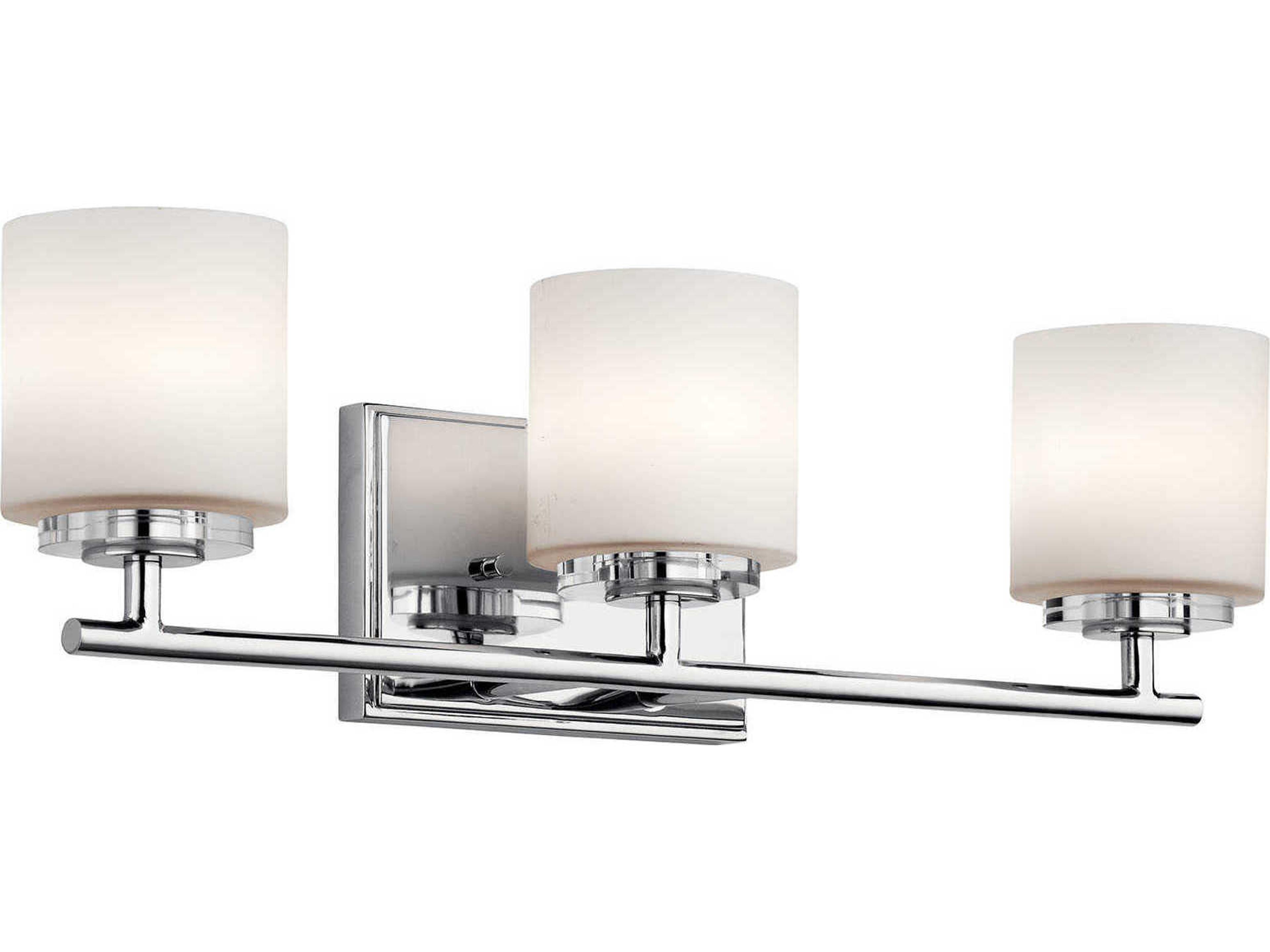 O Hara 3-Light Chrome Glass Vanity Light