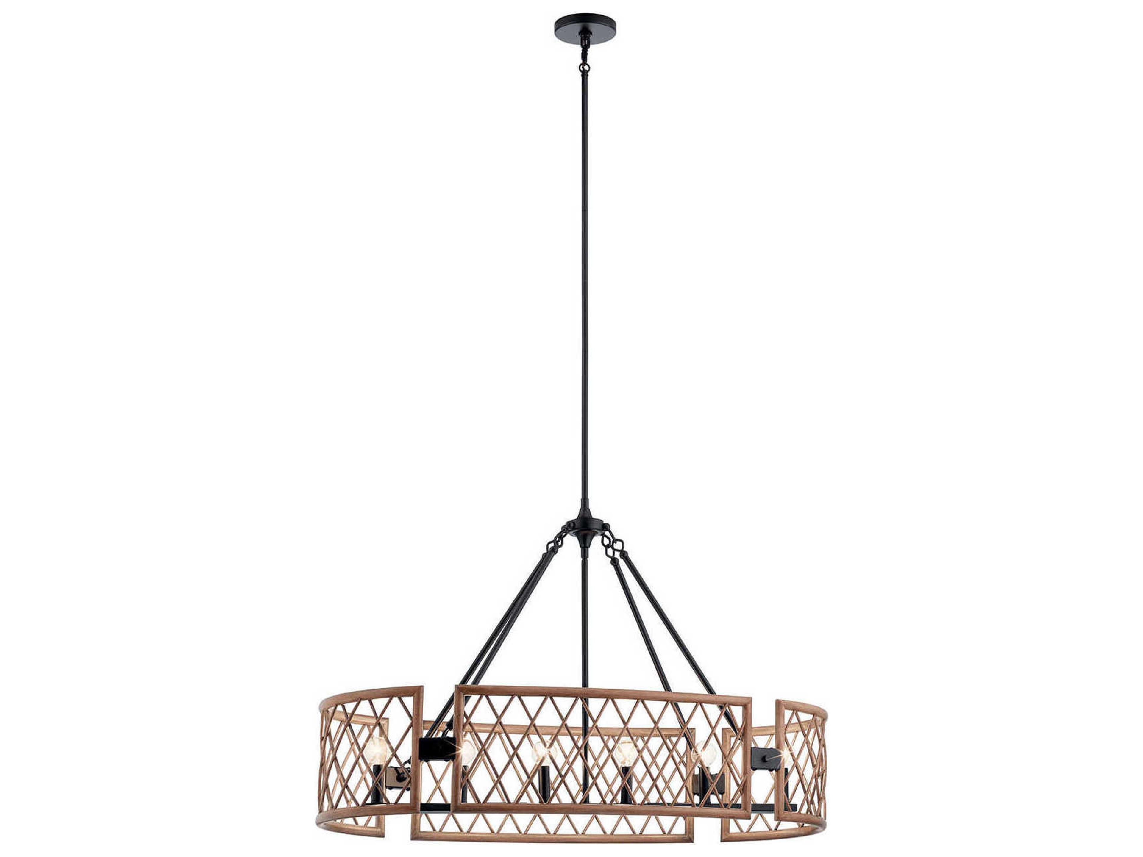 Oana 6-Light Palm Brown Island Pendant