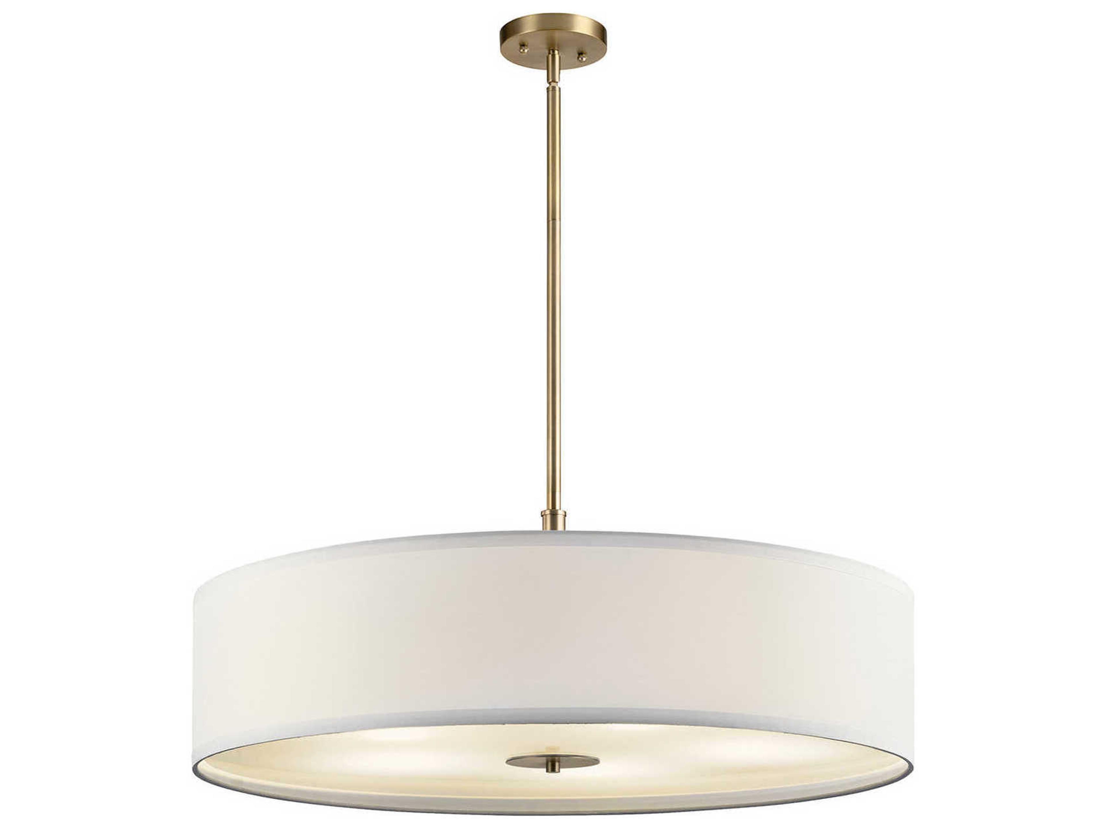 5-Light Classic Bronze Glass Cylinder Drum Pendant