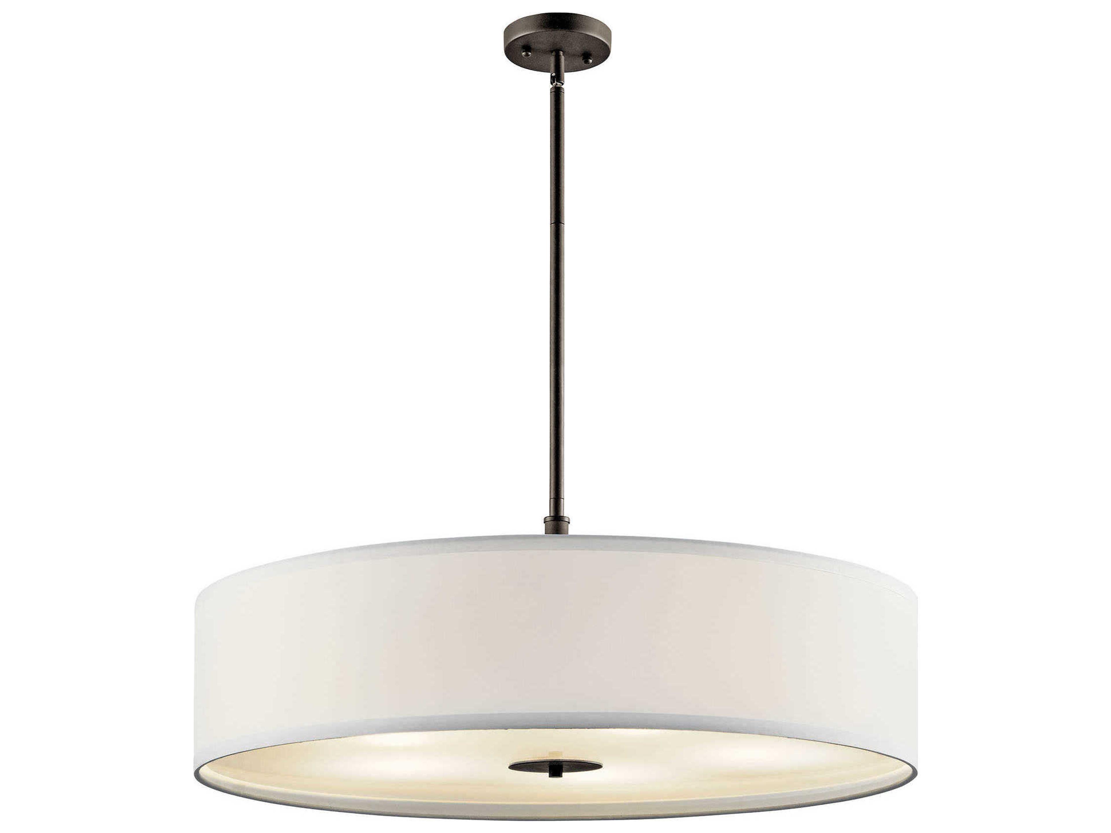 5-Light Olde Bronze Glass Cylinder Drum Pendant