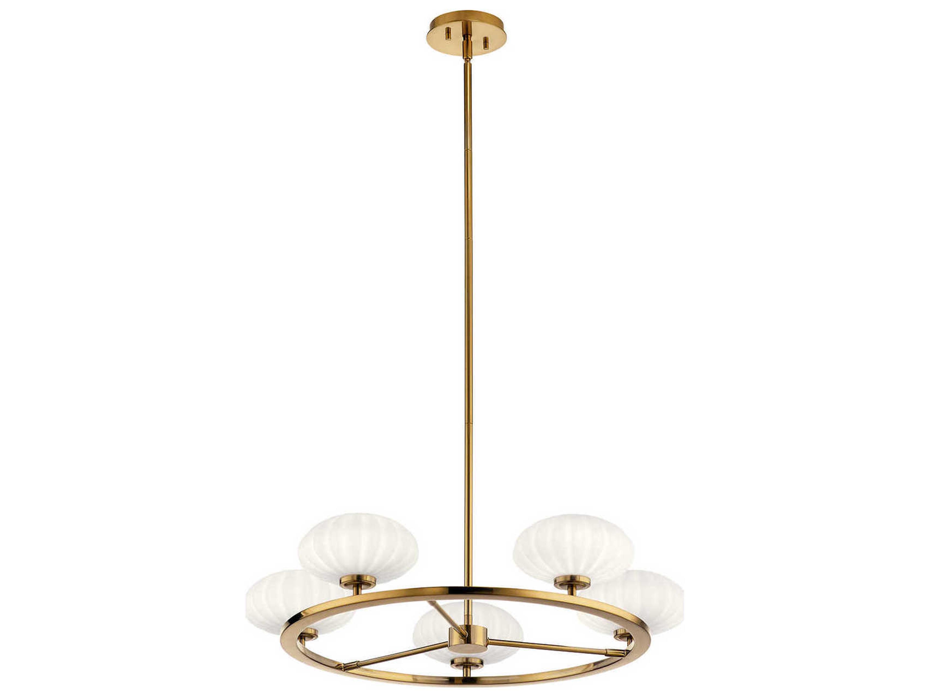 Pim 6-Light Fox Gold Glass Linear Round Chandelier