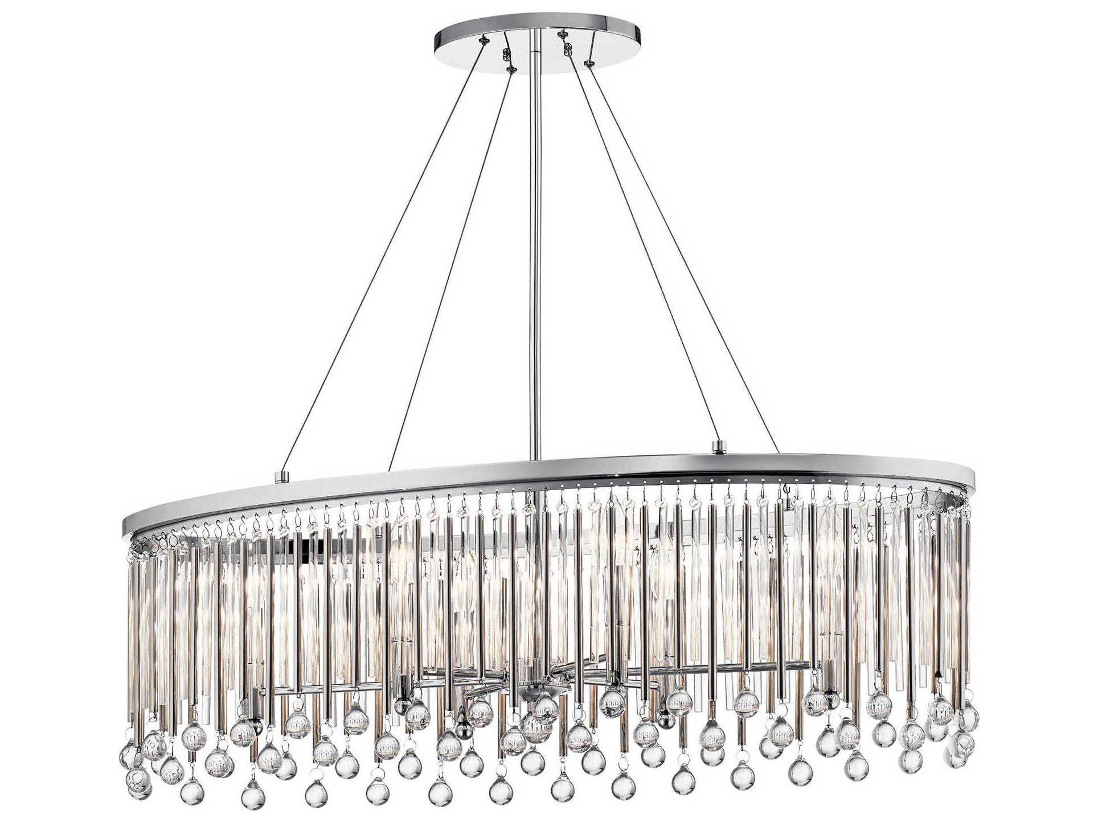 Piper 6-Light Chrome Glass Linear Island Pendant