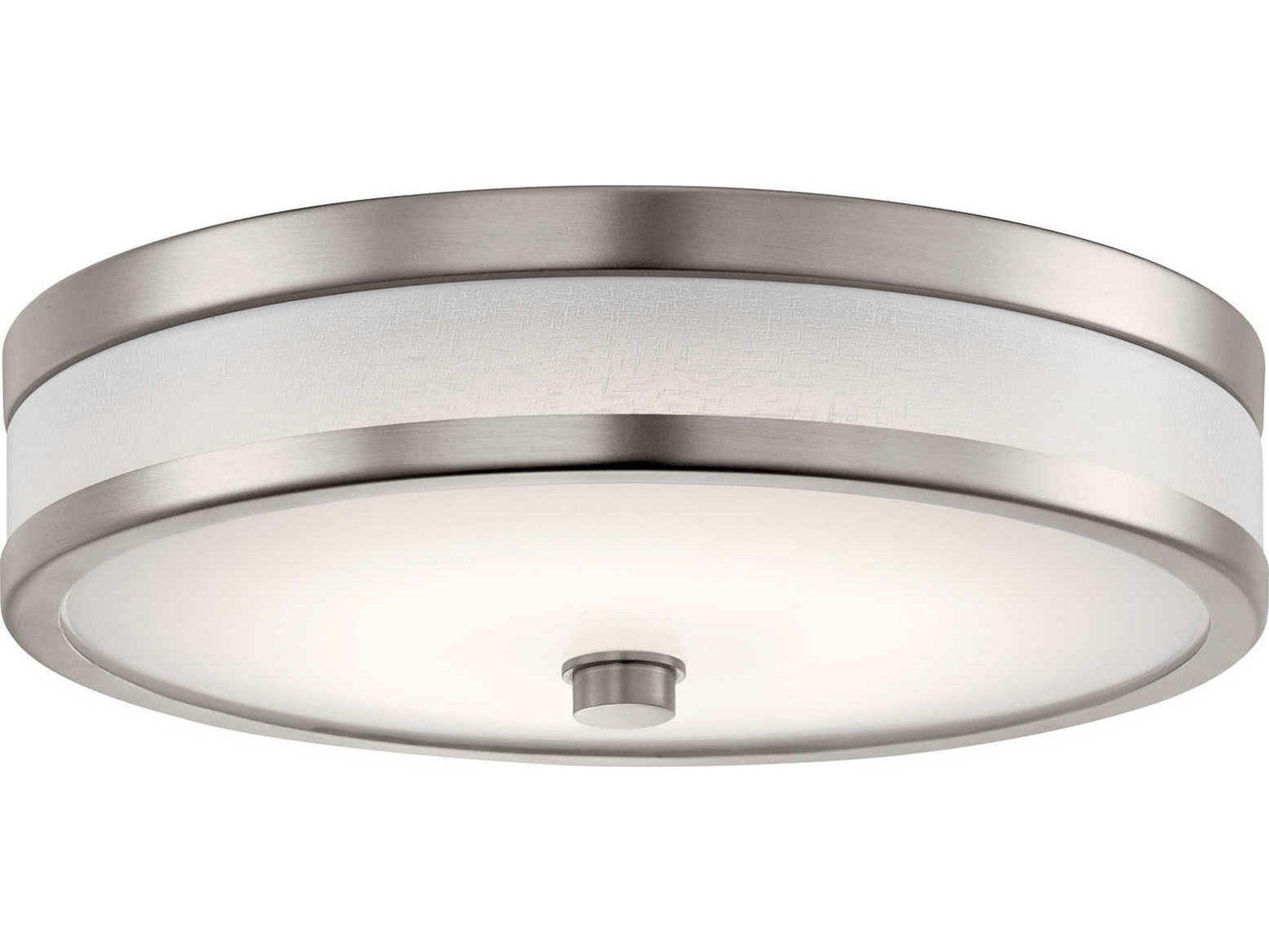 Pira Champagne Nickel LED Drum Round Flush Mount