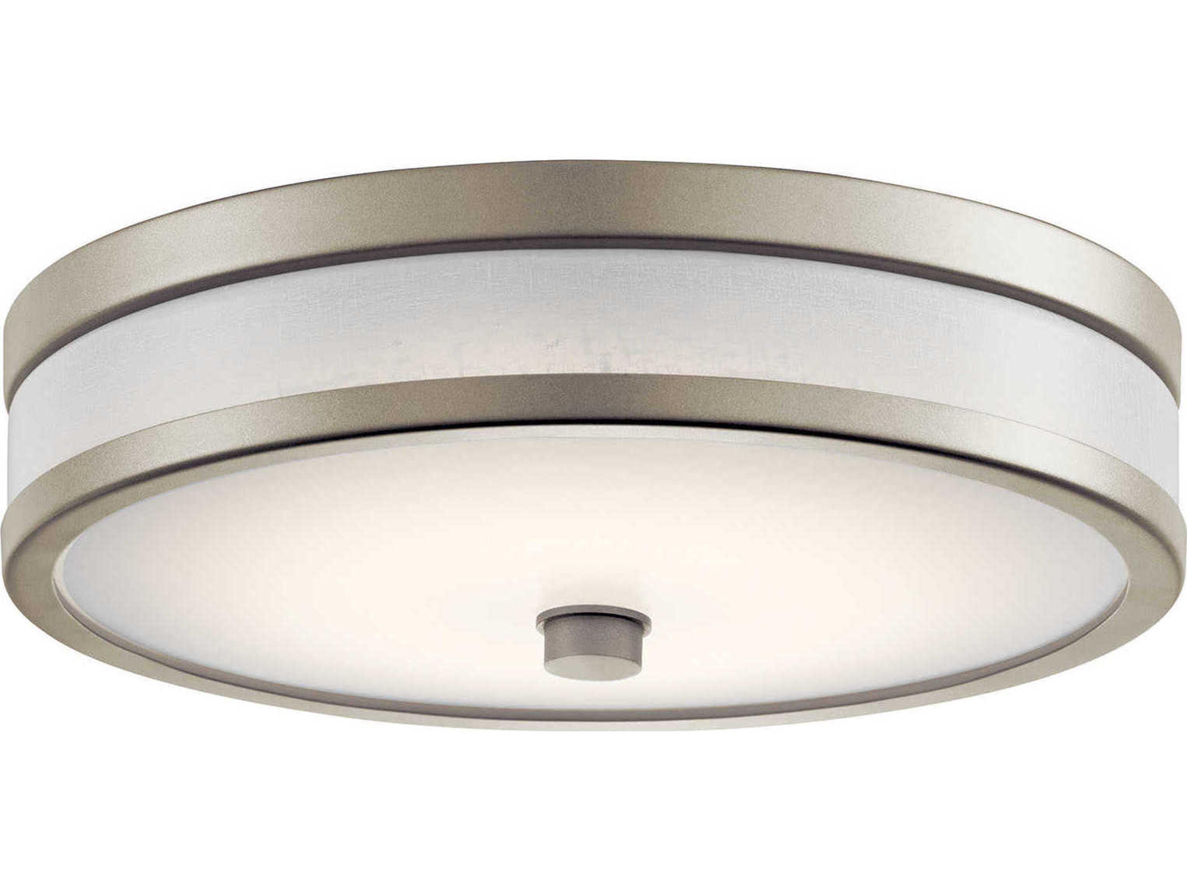 Pira Brushed Nickel LED Drum Round Flush Mount