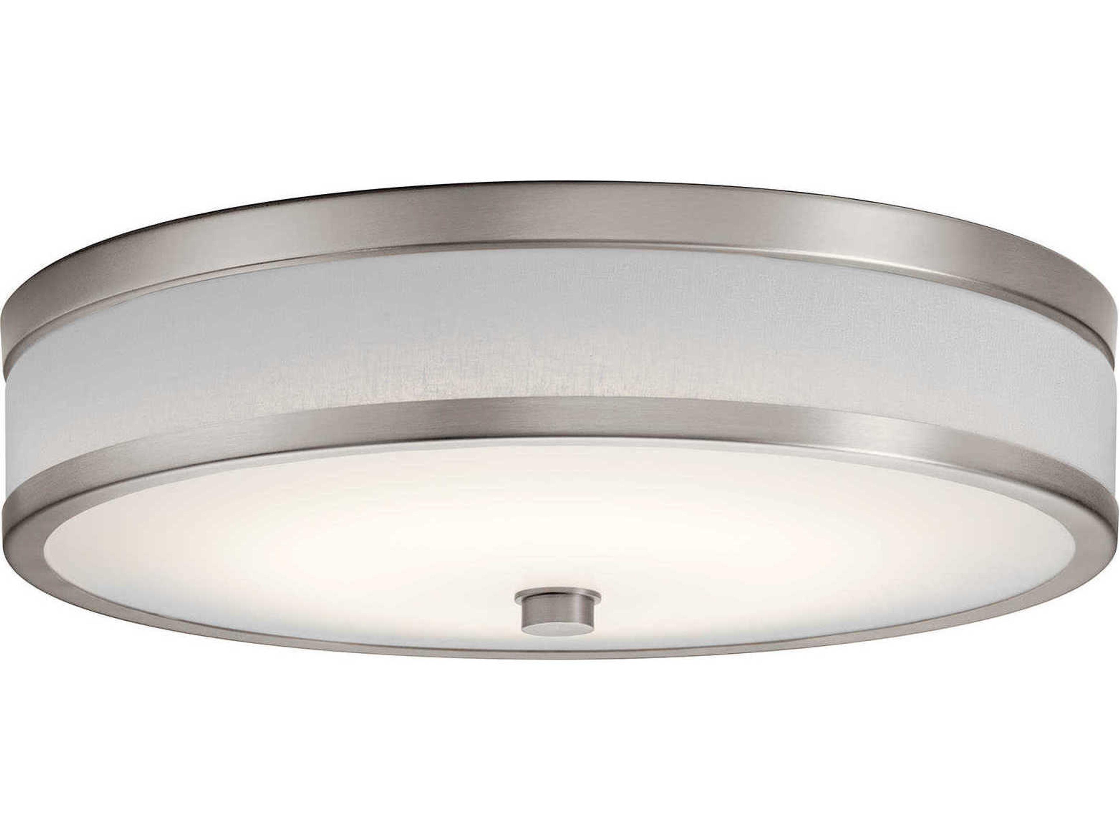 Pira Champagne Gray LED Drum Round Flush Mount