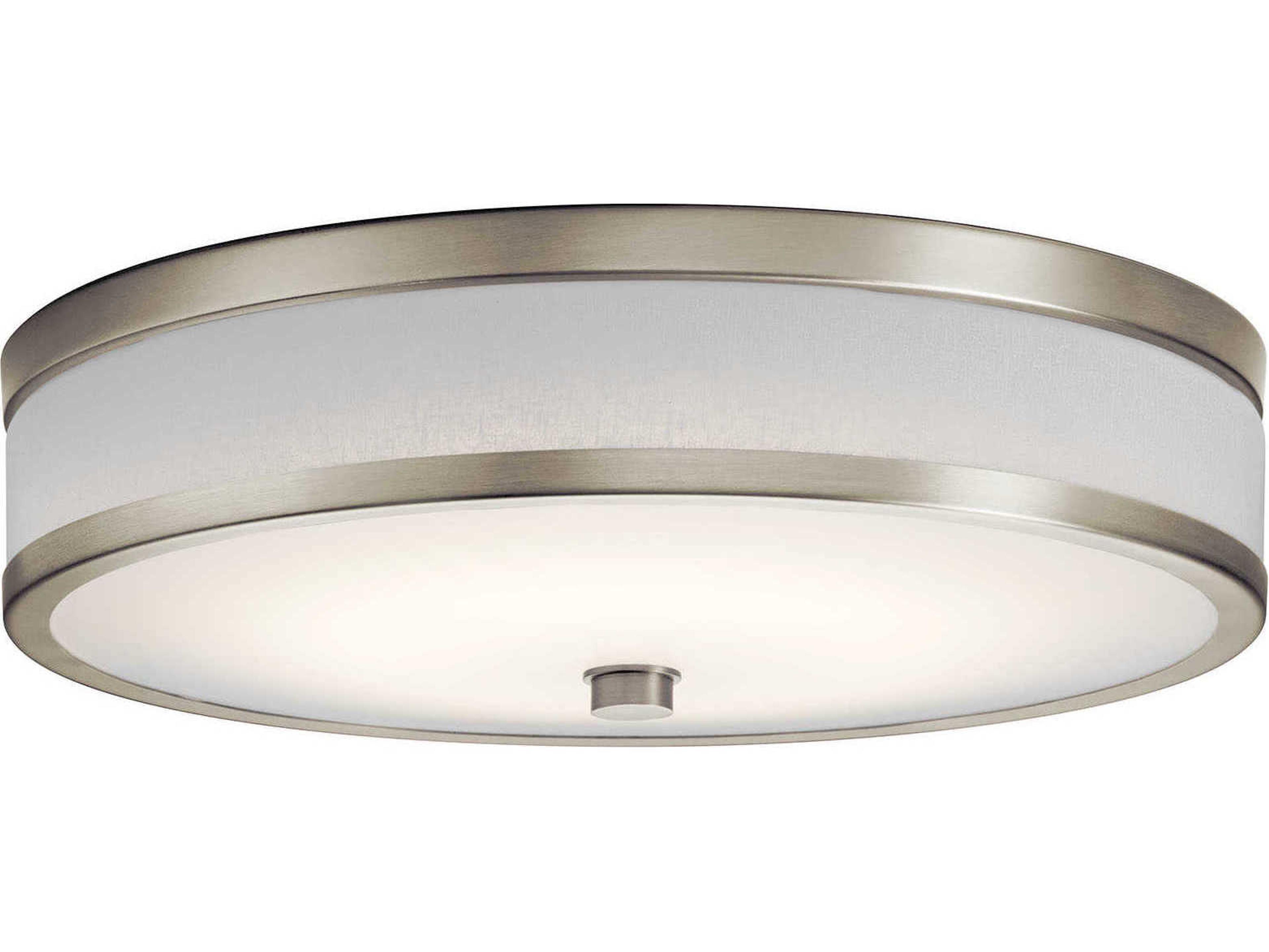 Pira Brushed Nickel LED Drum Round Flush Mount