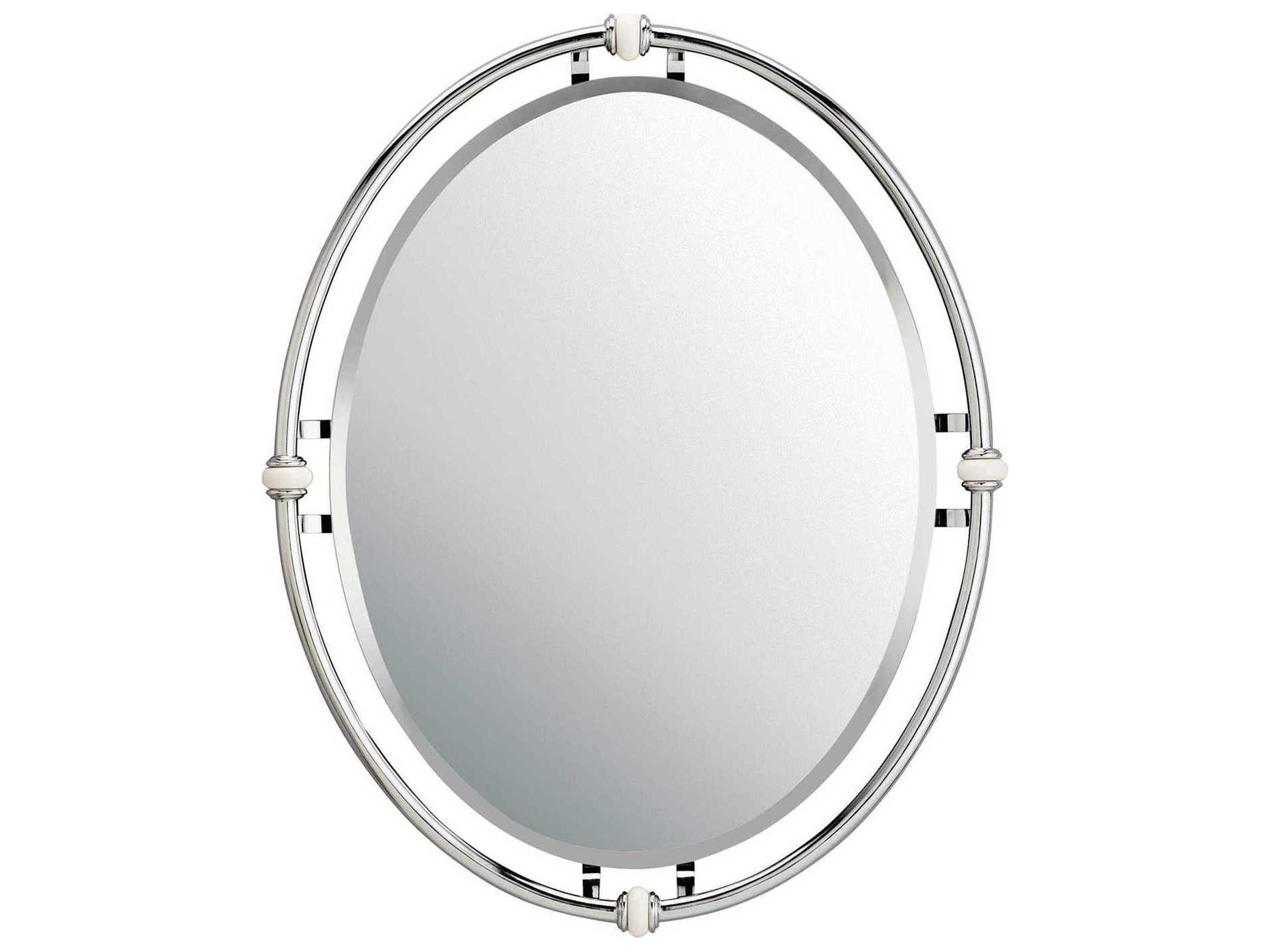 Pocelona Chrome Oval Wall Mirror
