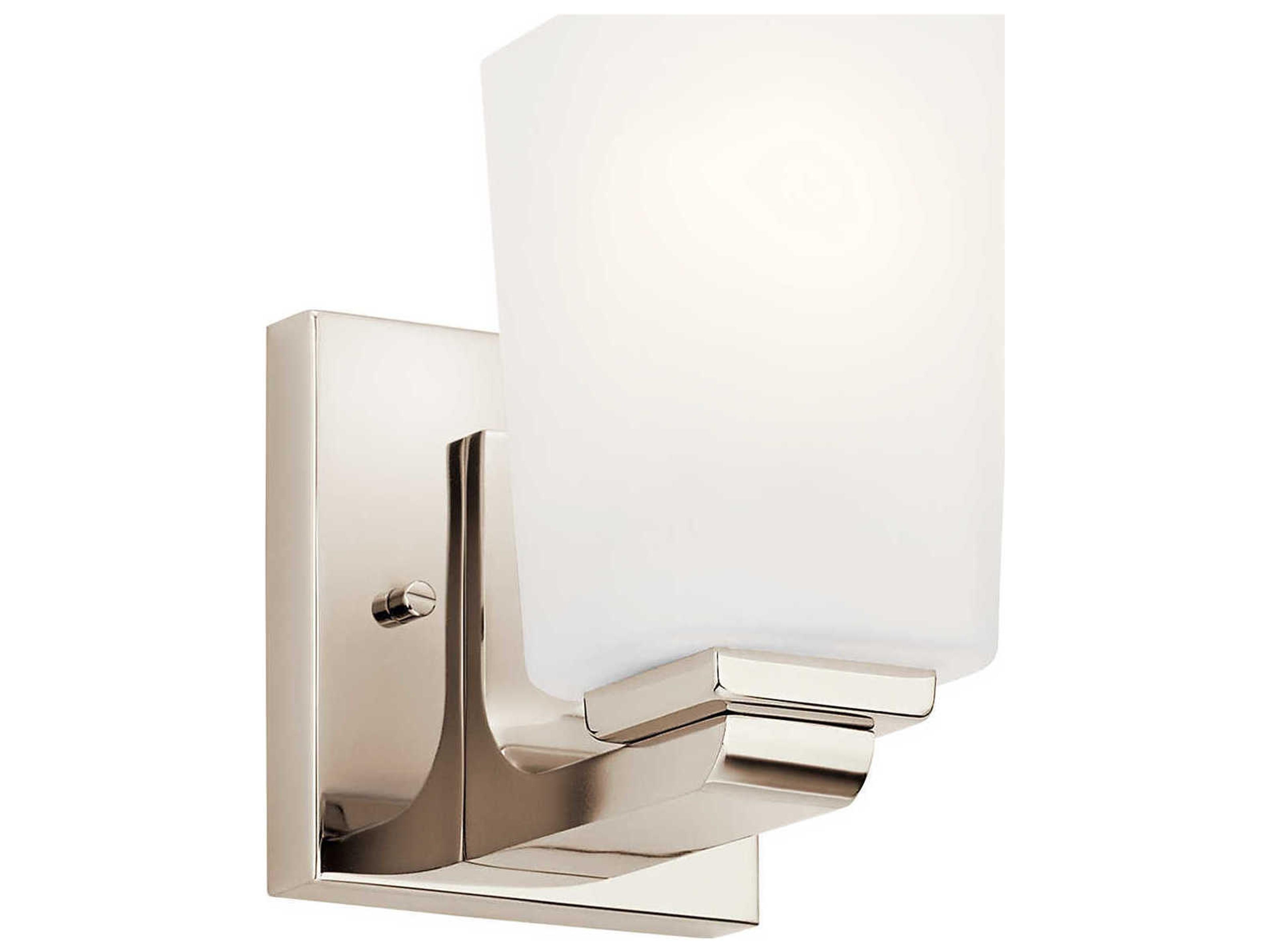 Roehm 1-Light Polished Nickel Glass Wall Sconce