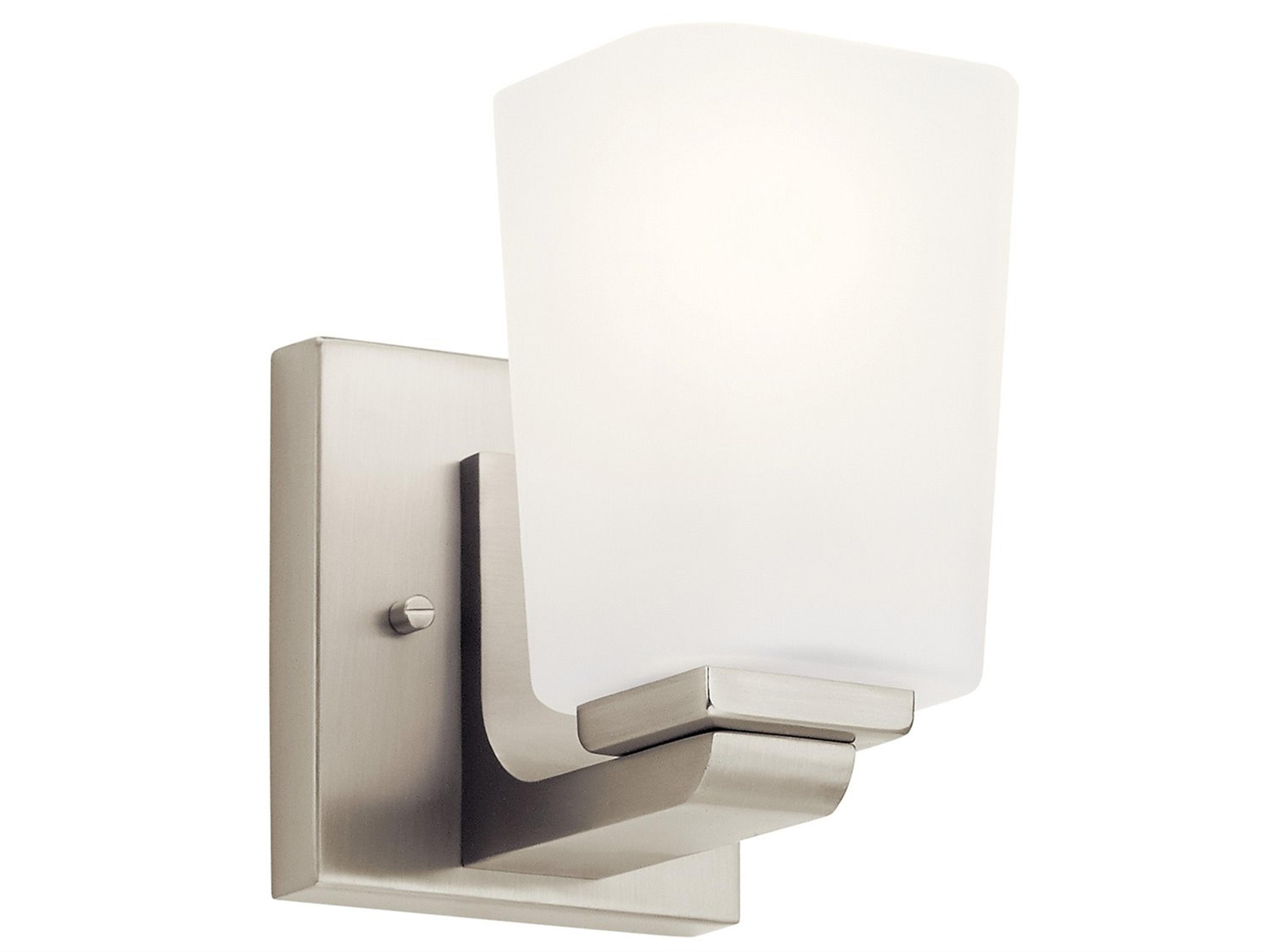 Roehm 1-Light Brushed Nickel Glass Wall Sconce