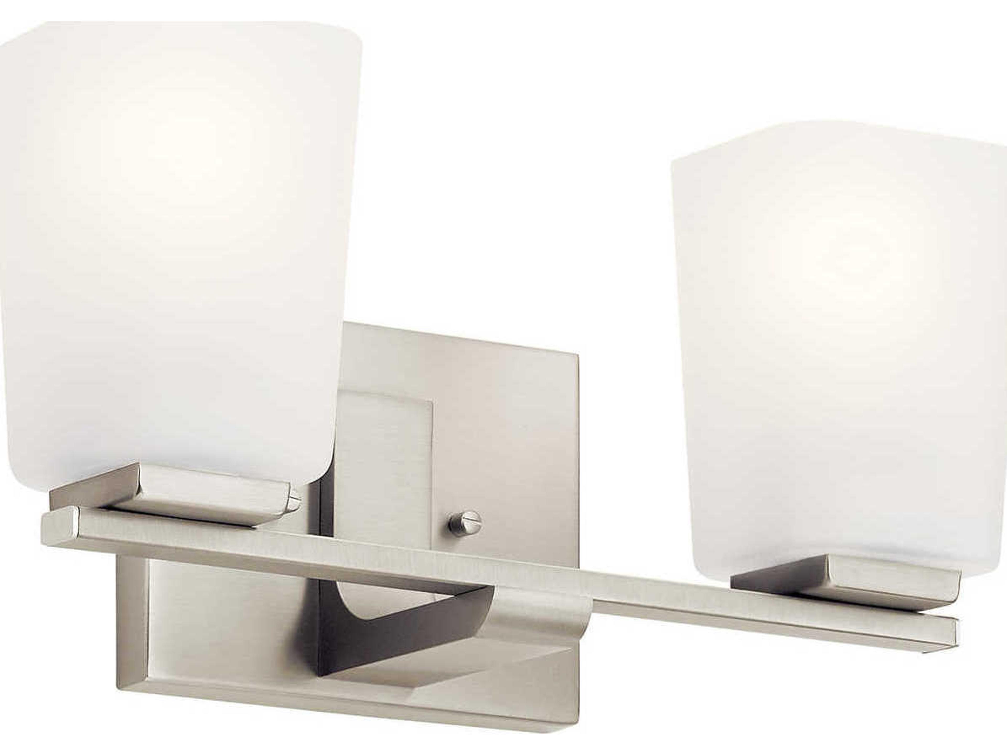 Roehm 2-Light Brushed Nickel Glass Vanity Light
