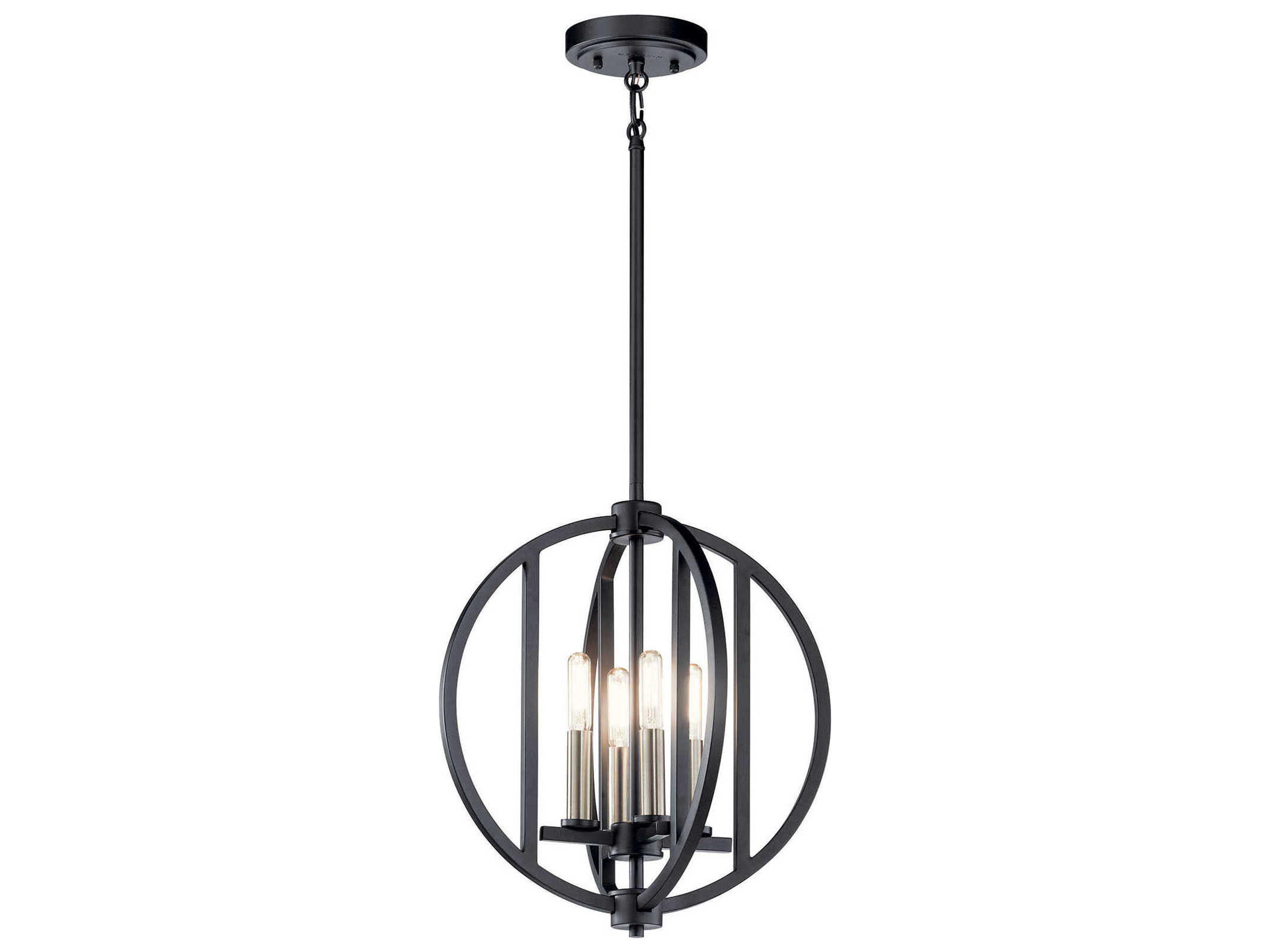 Samural 4-Light Black Candelabra Geometric Chandelier