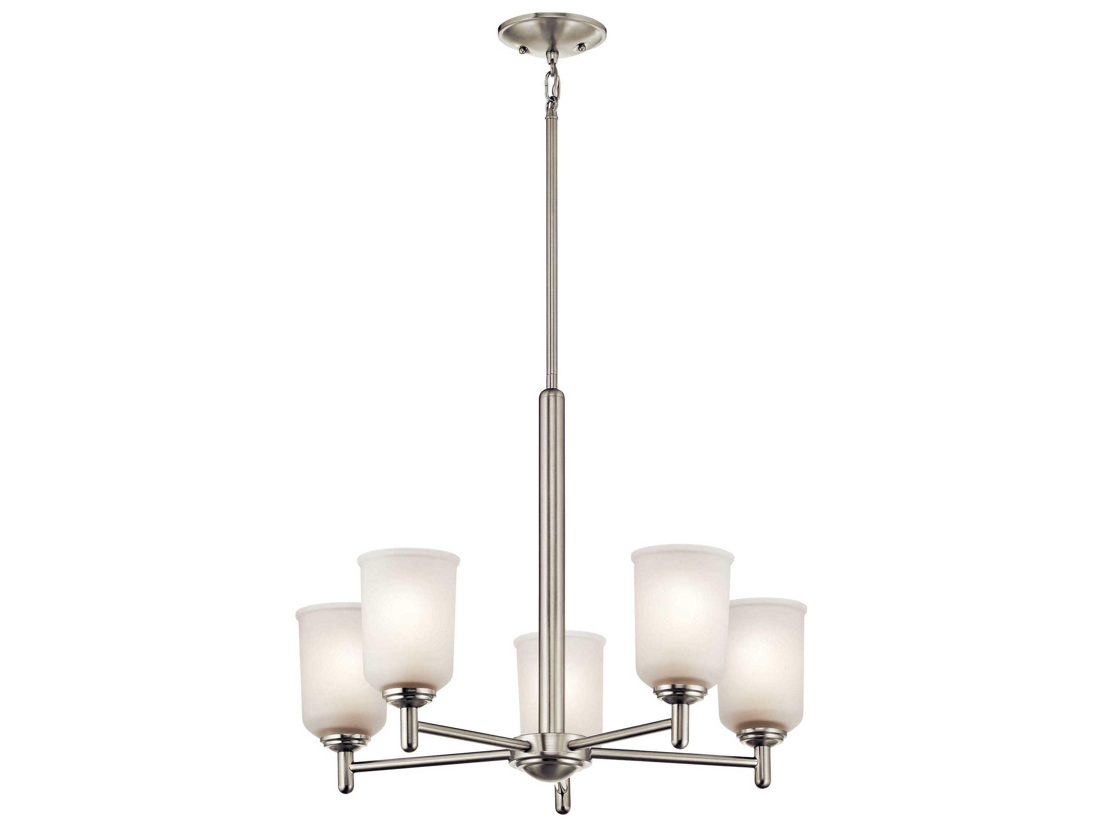 Shailene 5-Light Brushed Nickel Glass Bell Chandelier