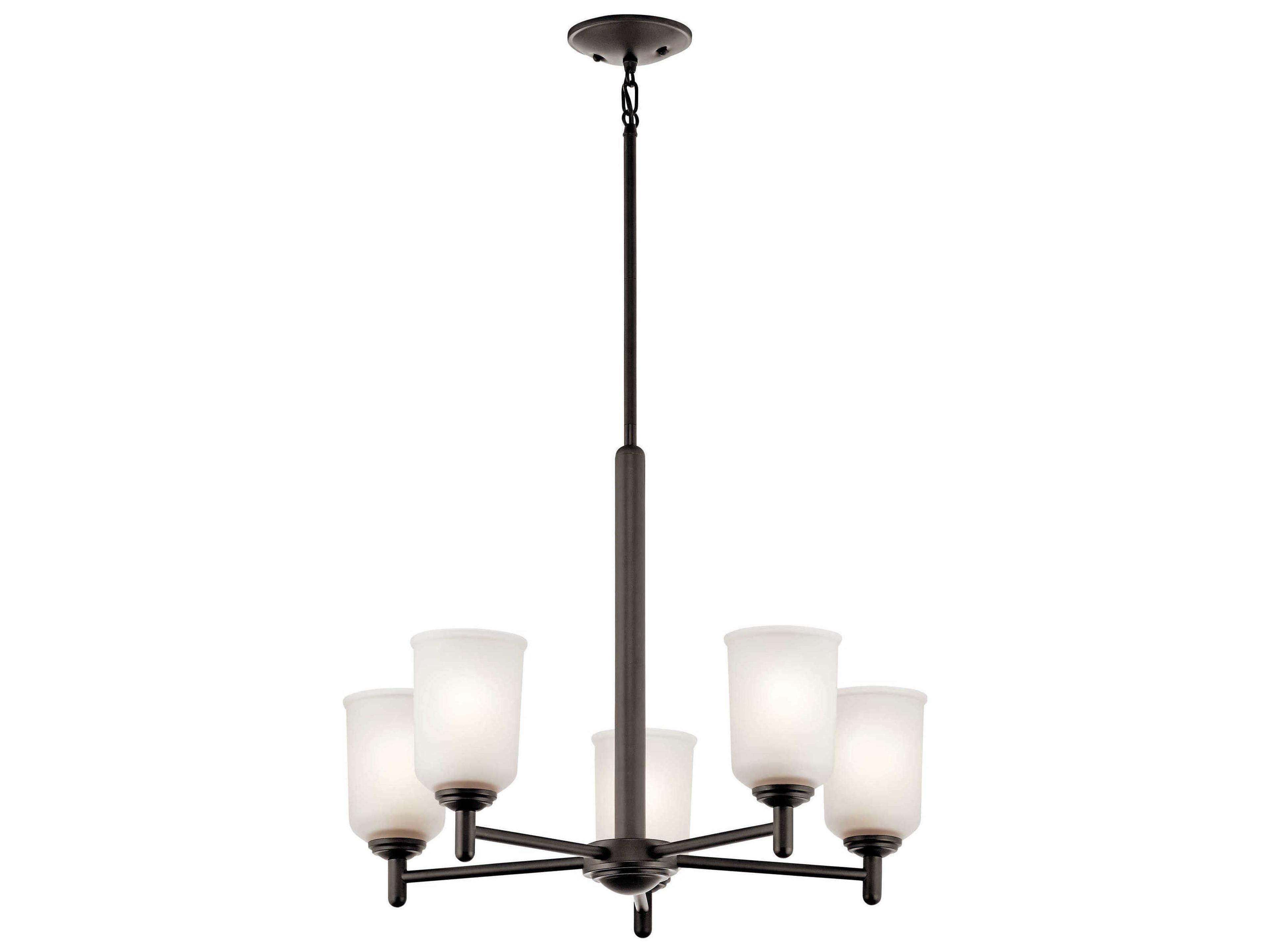 Shailene 5-Light Olde Bronze Glass Bell Chandelier