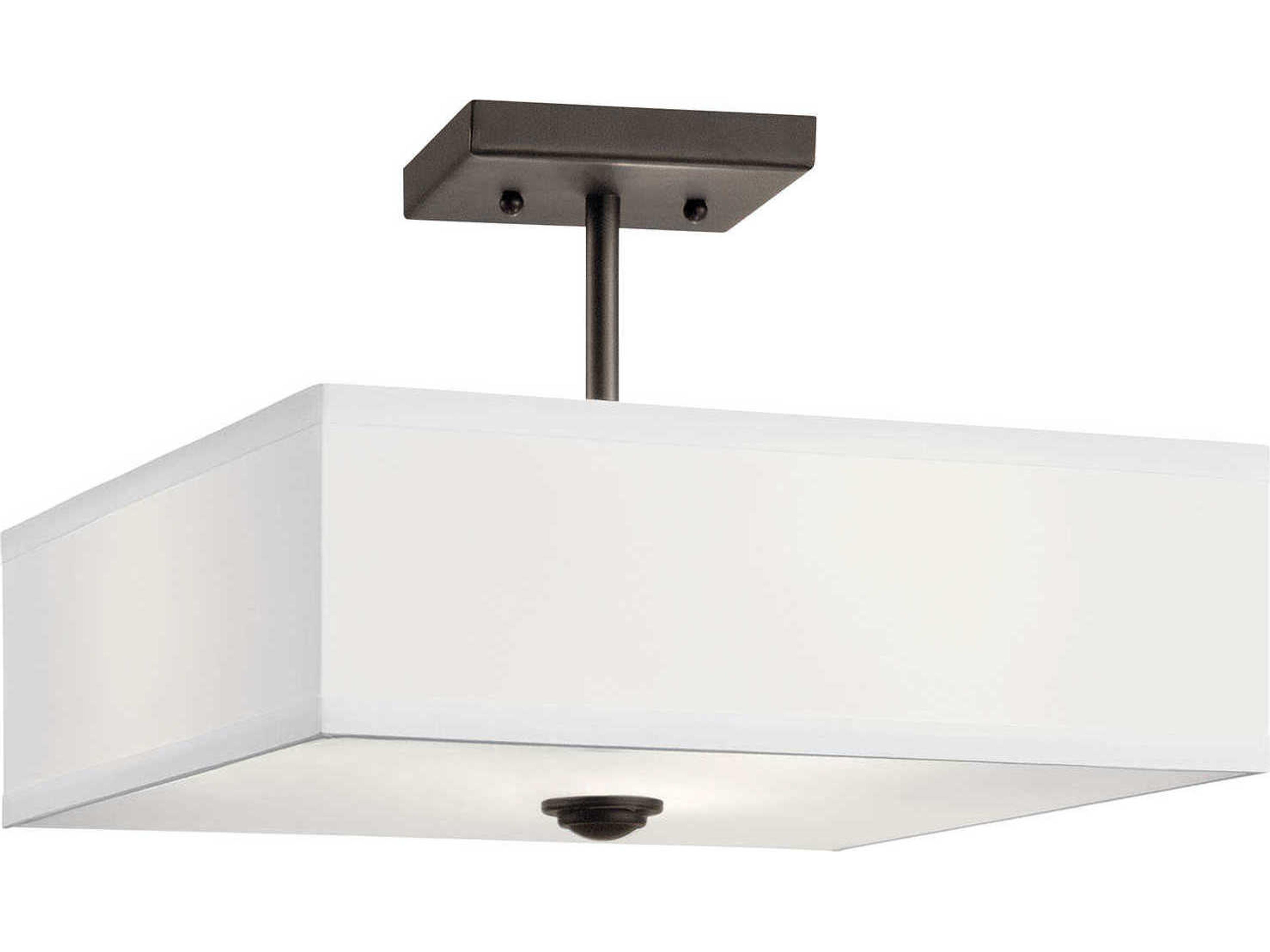 Shailene 3-Light Olde Bronze Glass Geometric Semi Flush Mount