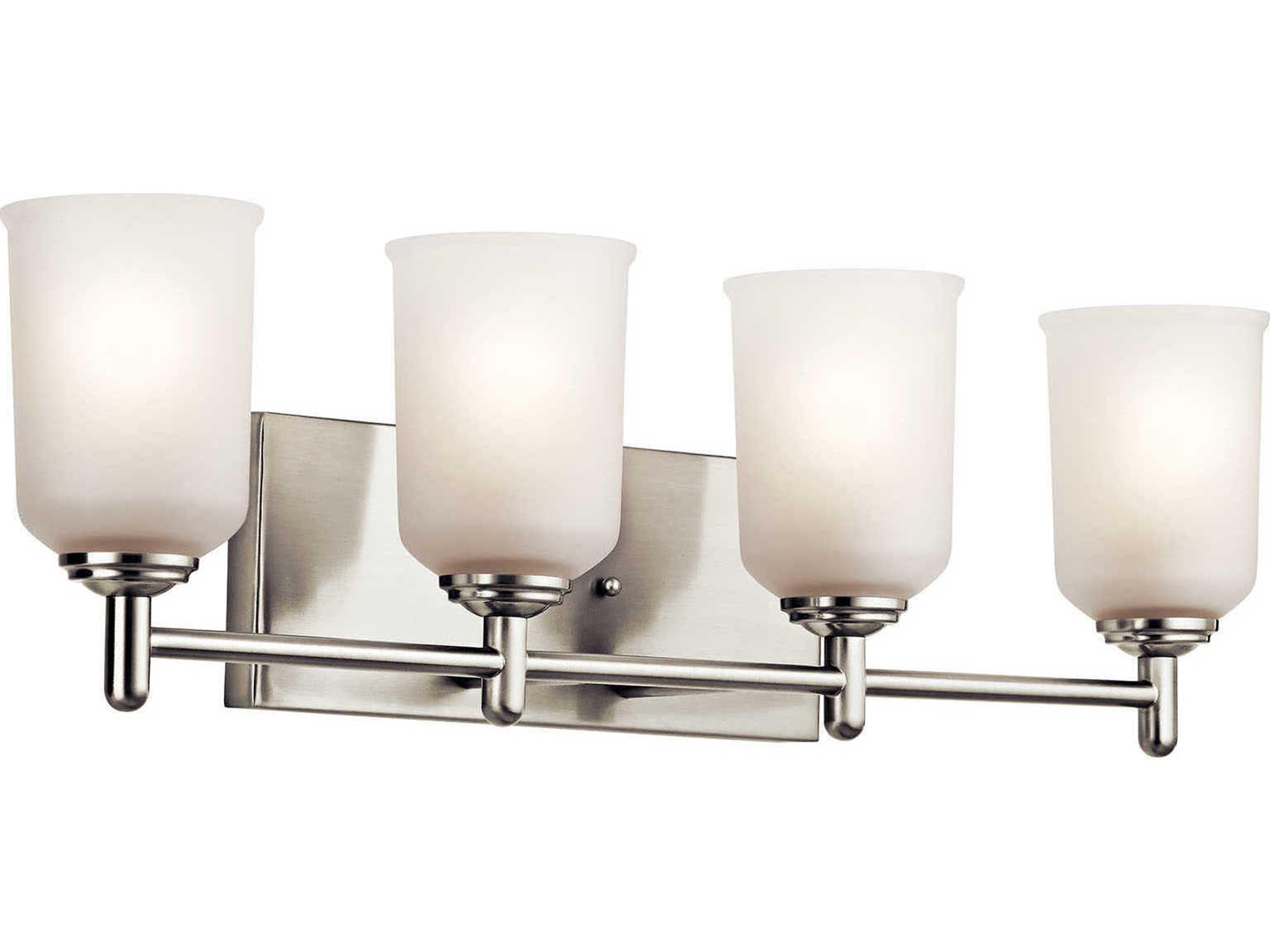 Shailene 4-Light Brushed Nickel Glass Vanity Light