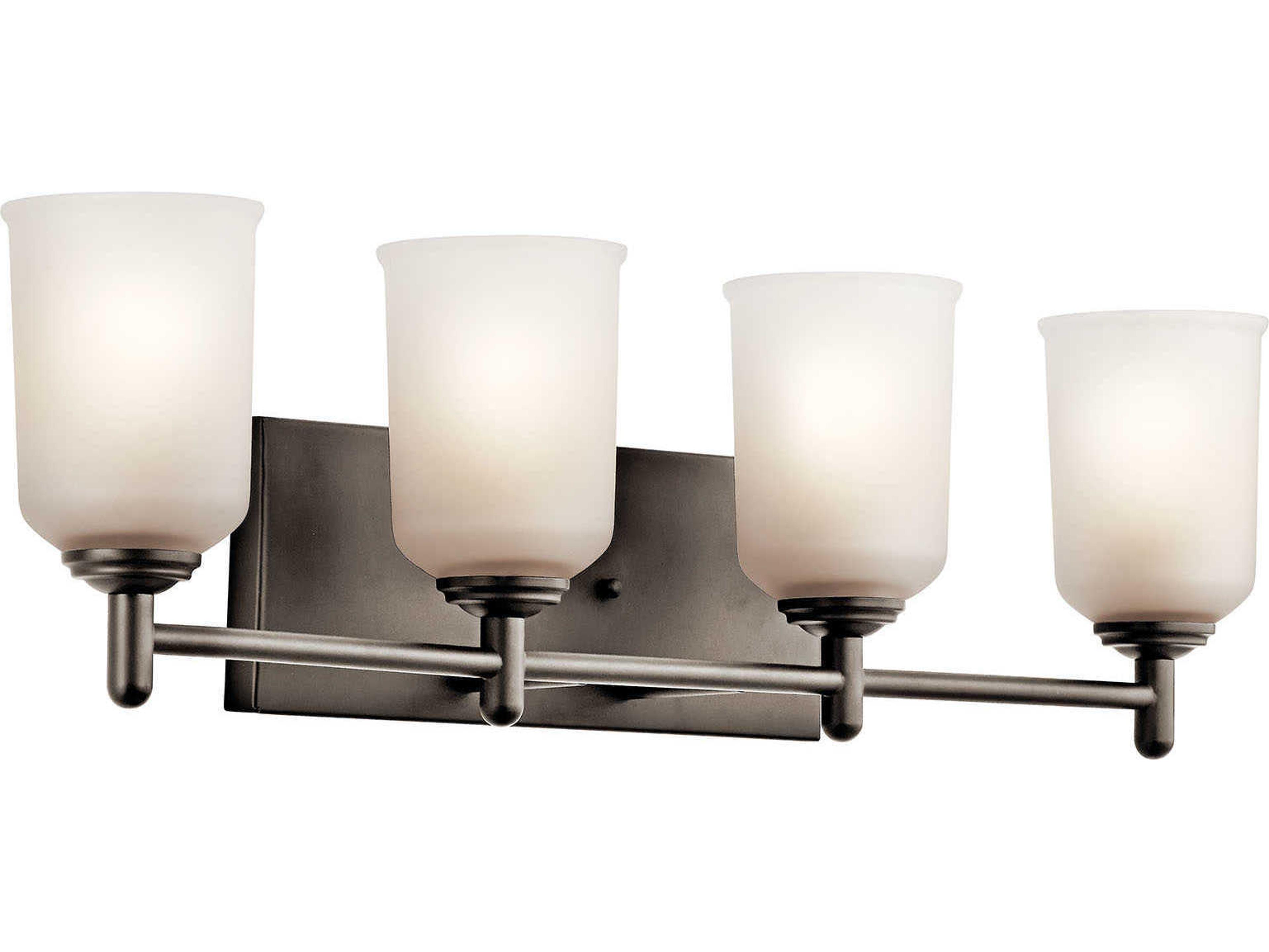 Shailene 4-Light Olde Bronze Glass Vanity Light