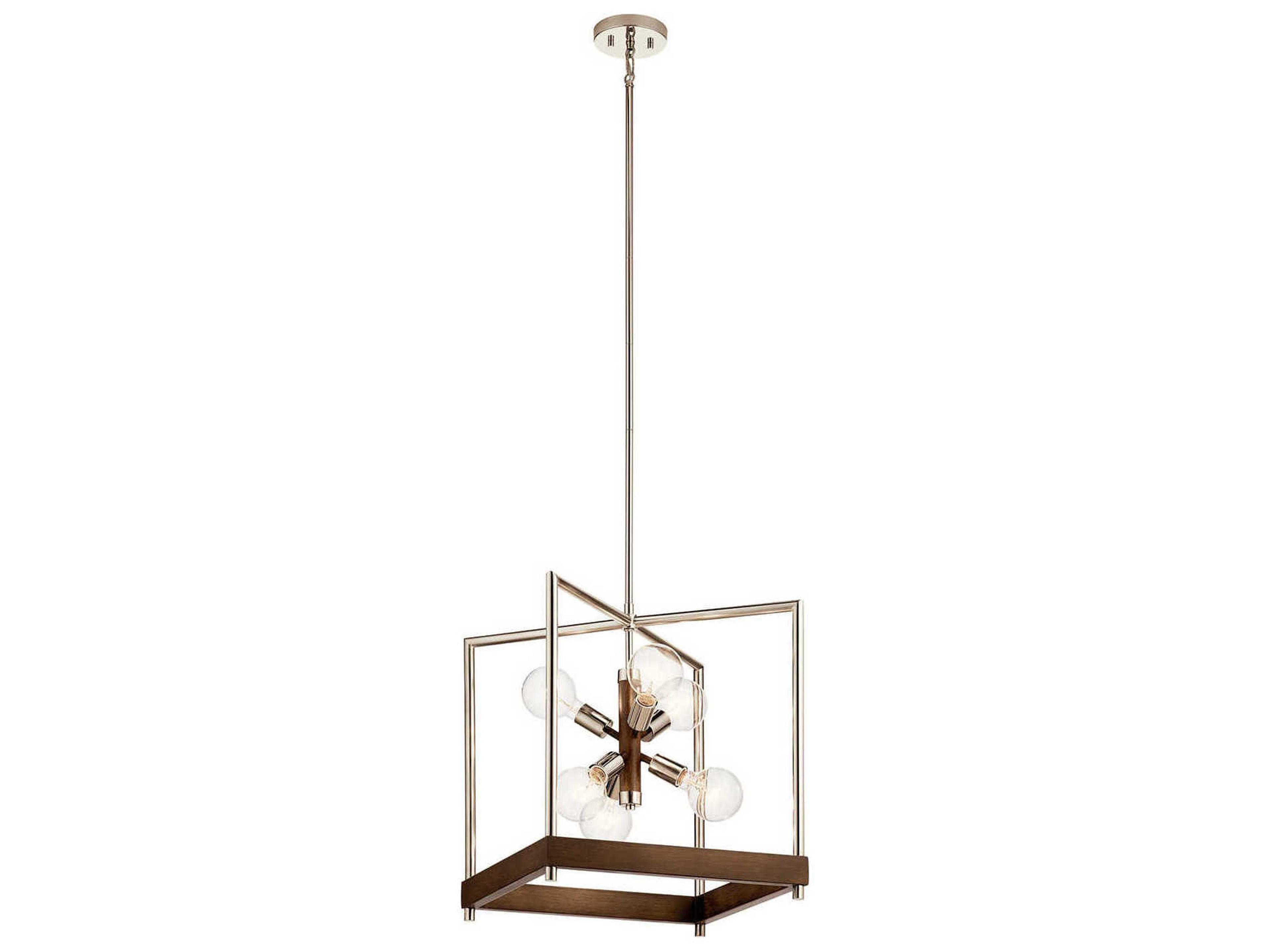 Tanis 6-Light Auburn Stained Brown Geometric Pendant