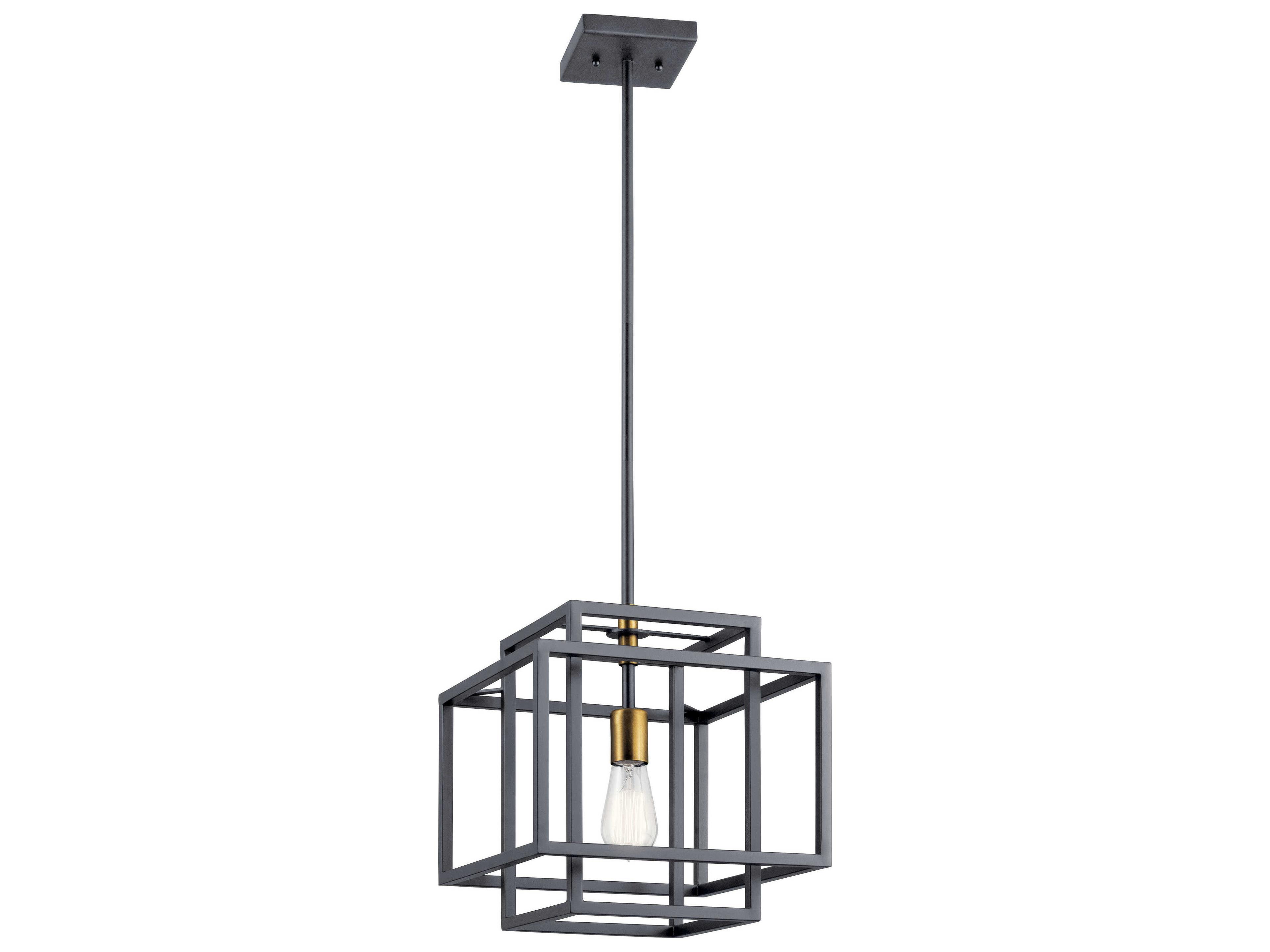 Taubert 1-Light Black Geometric Linear Mini Pendant