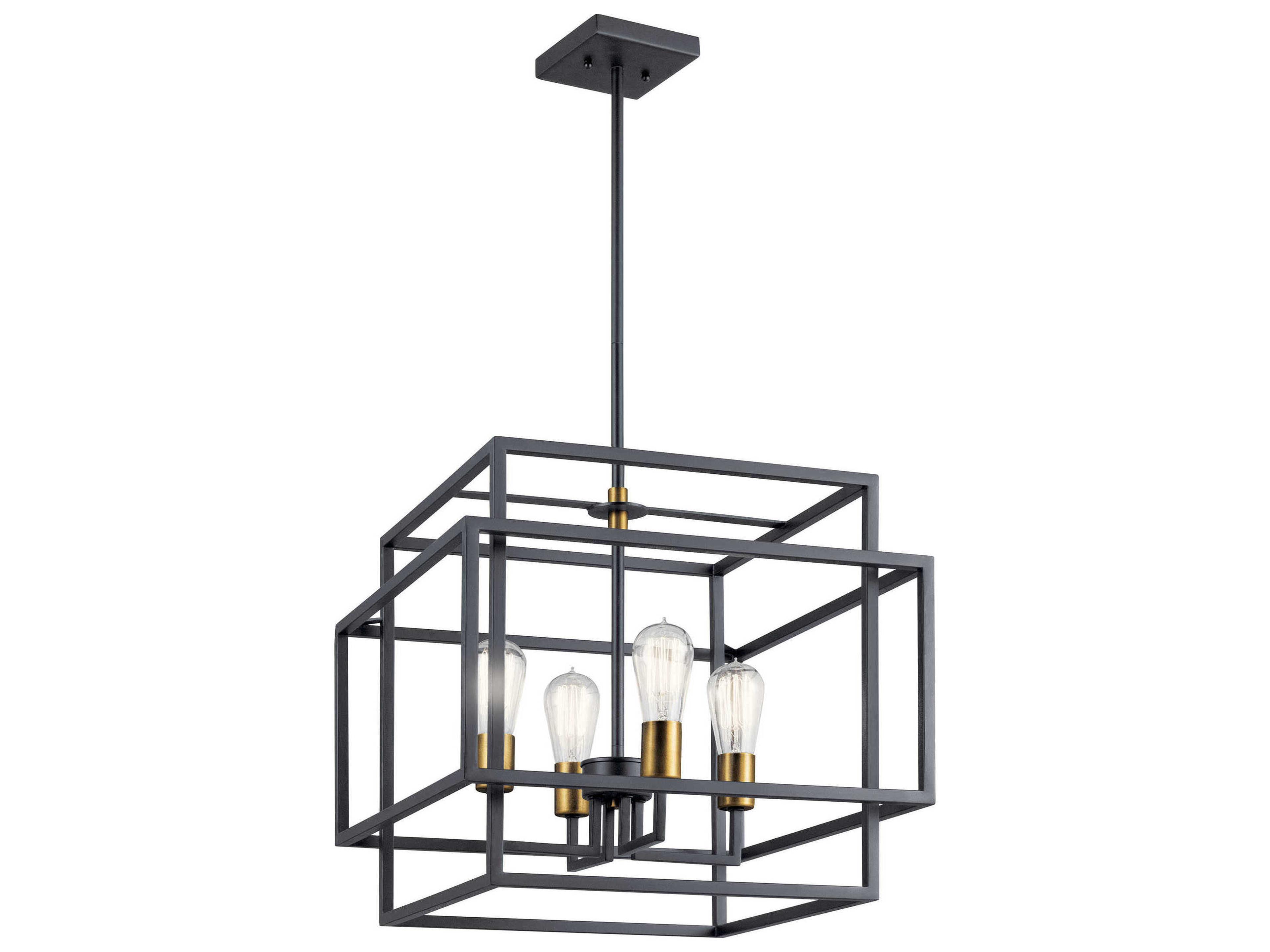 Taubert 4-Light Black Geometric Linear Pendant