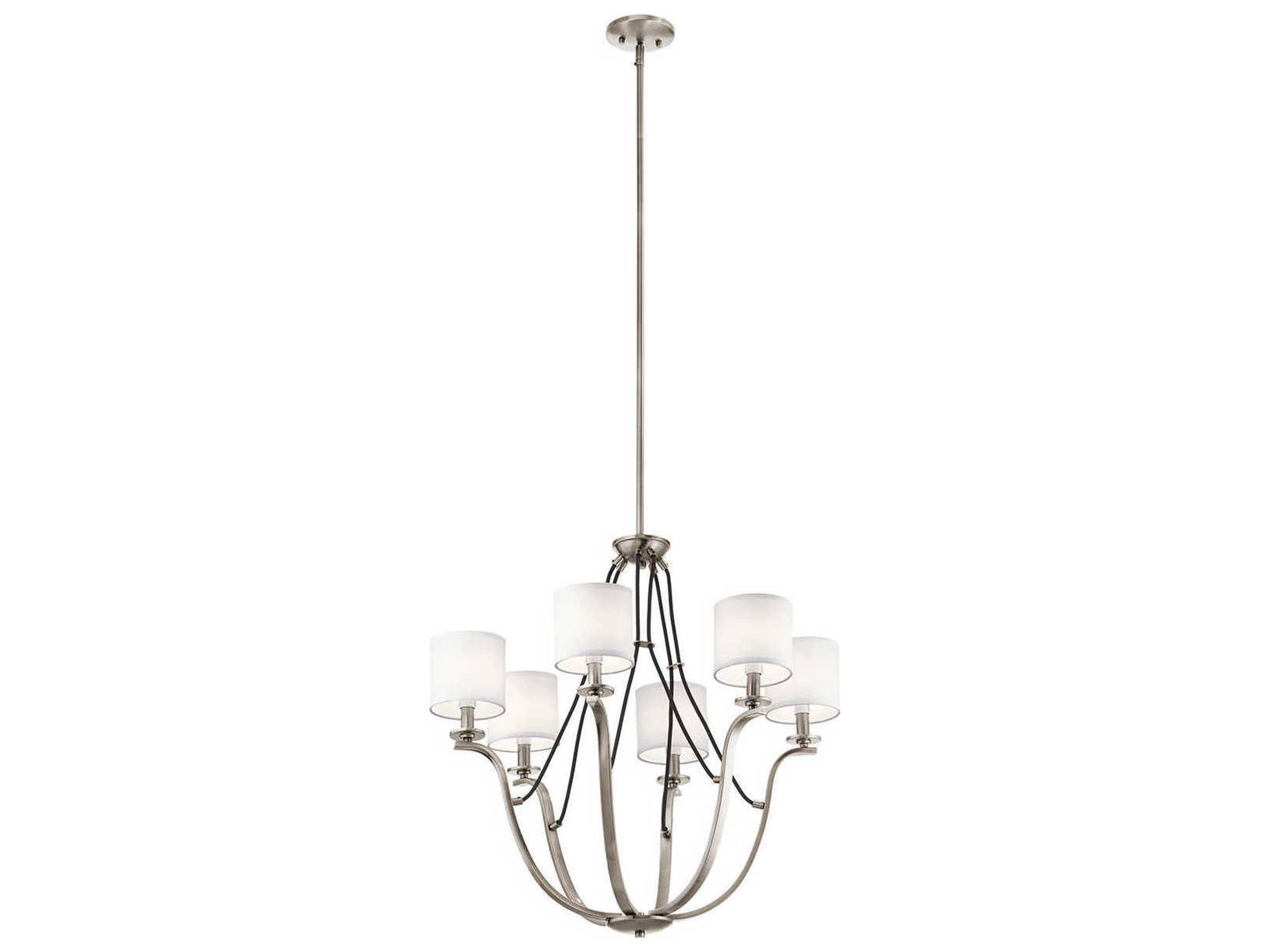 Thisbe 6-Light Classic Pewter Candelabra Cylinder Chandelier