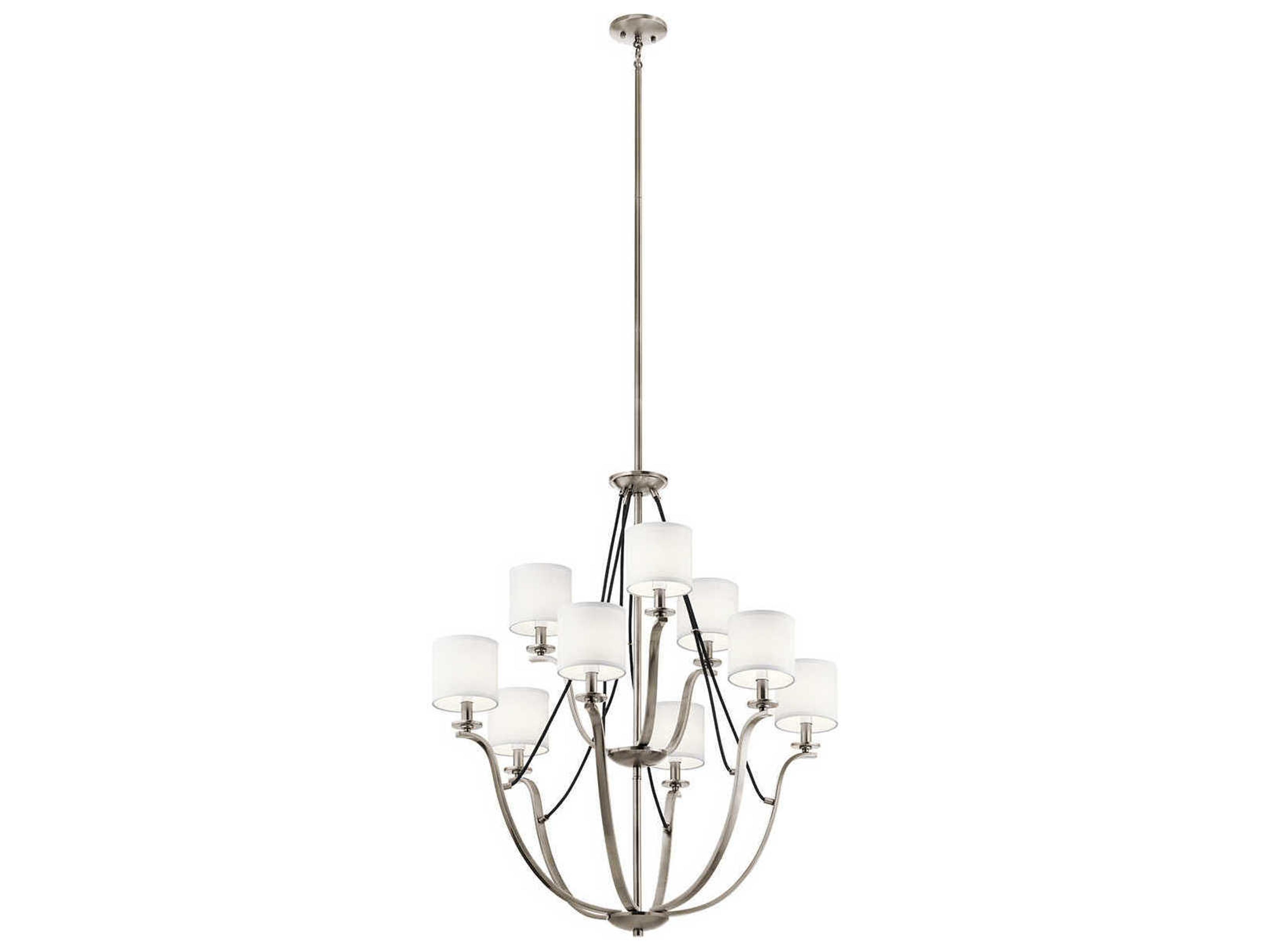 Thisbe 9-Light Classic Pewter Candelabra Cylinder Chandelier