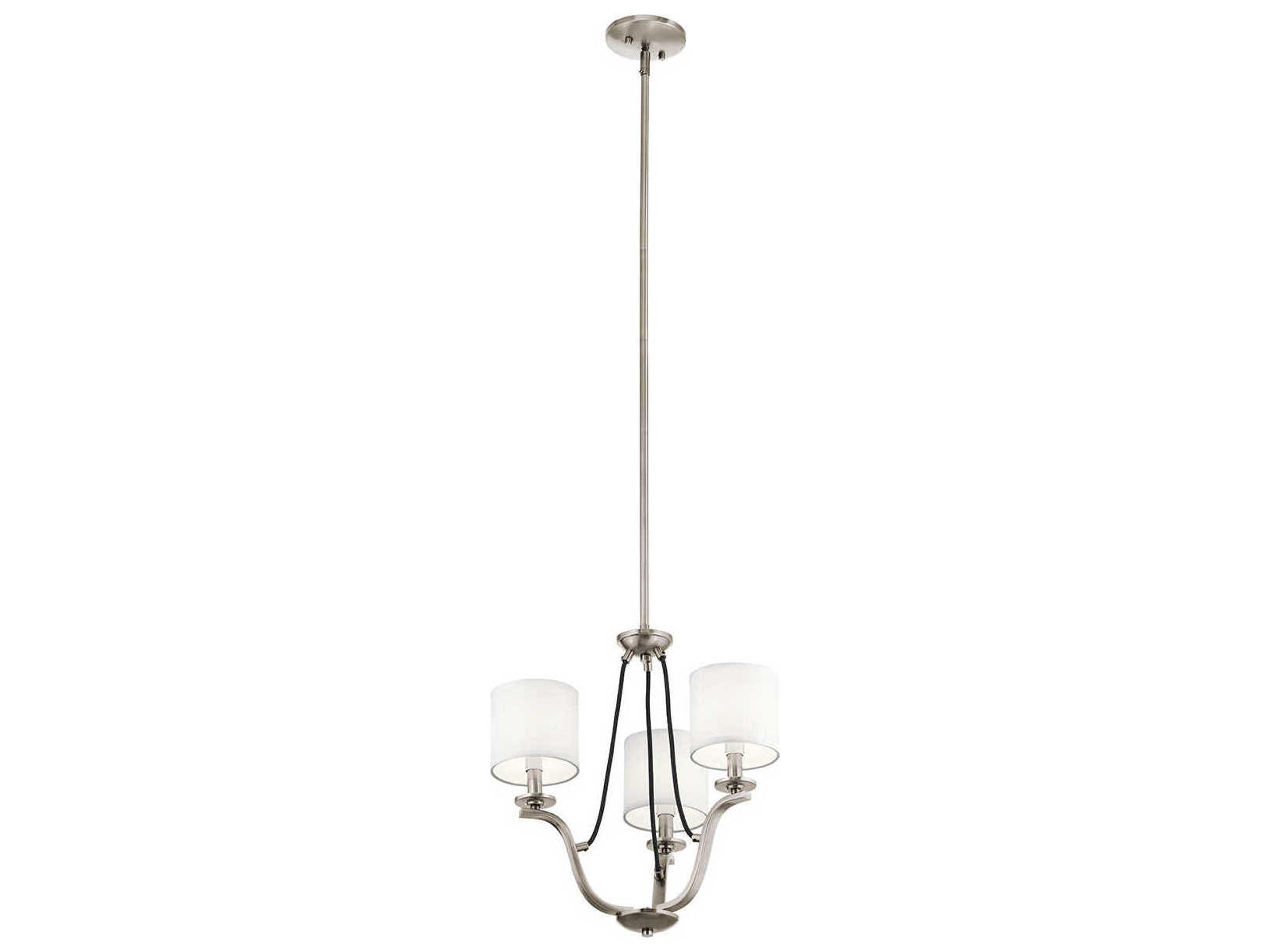 Thisbe 3-Light Classic Pewter Candelabra Cylinder Chandelier