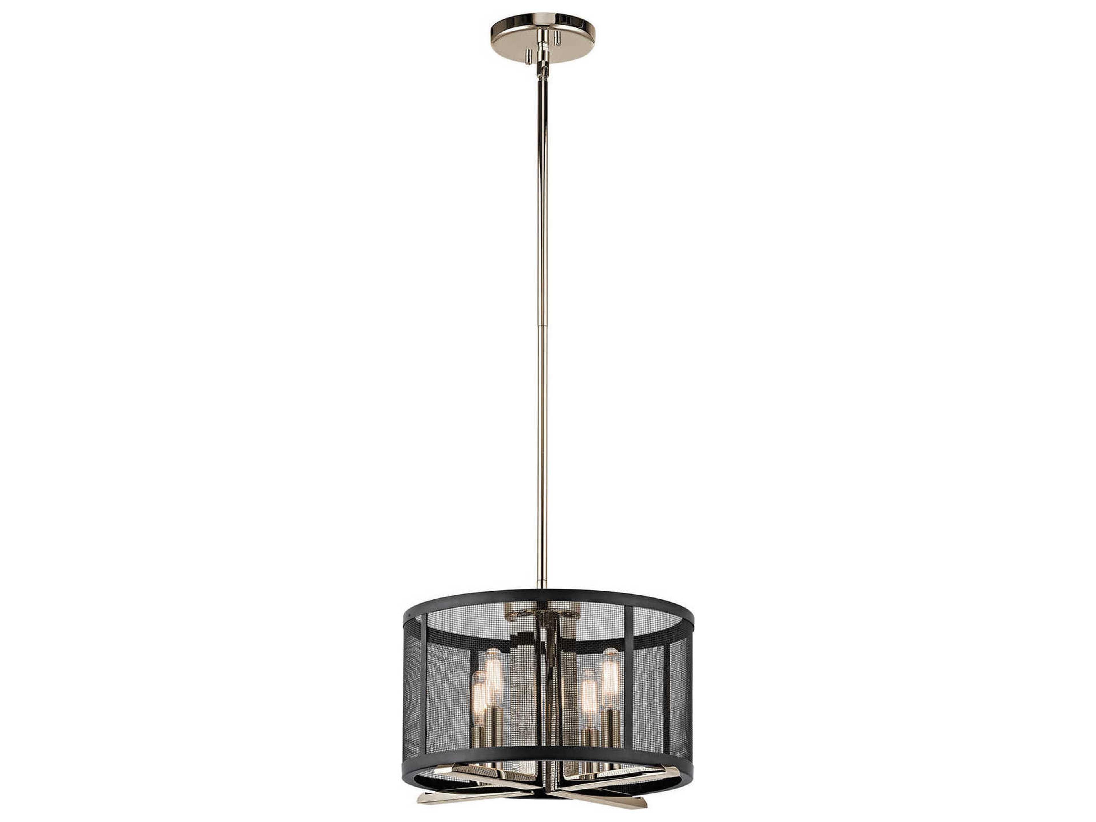Titus 4-Light Polished Nickel Drum Pendant