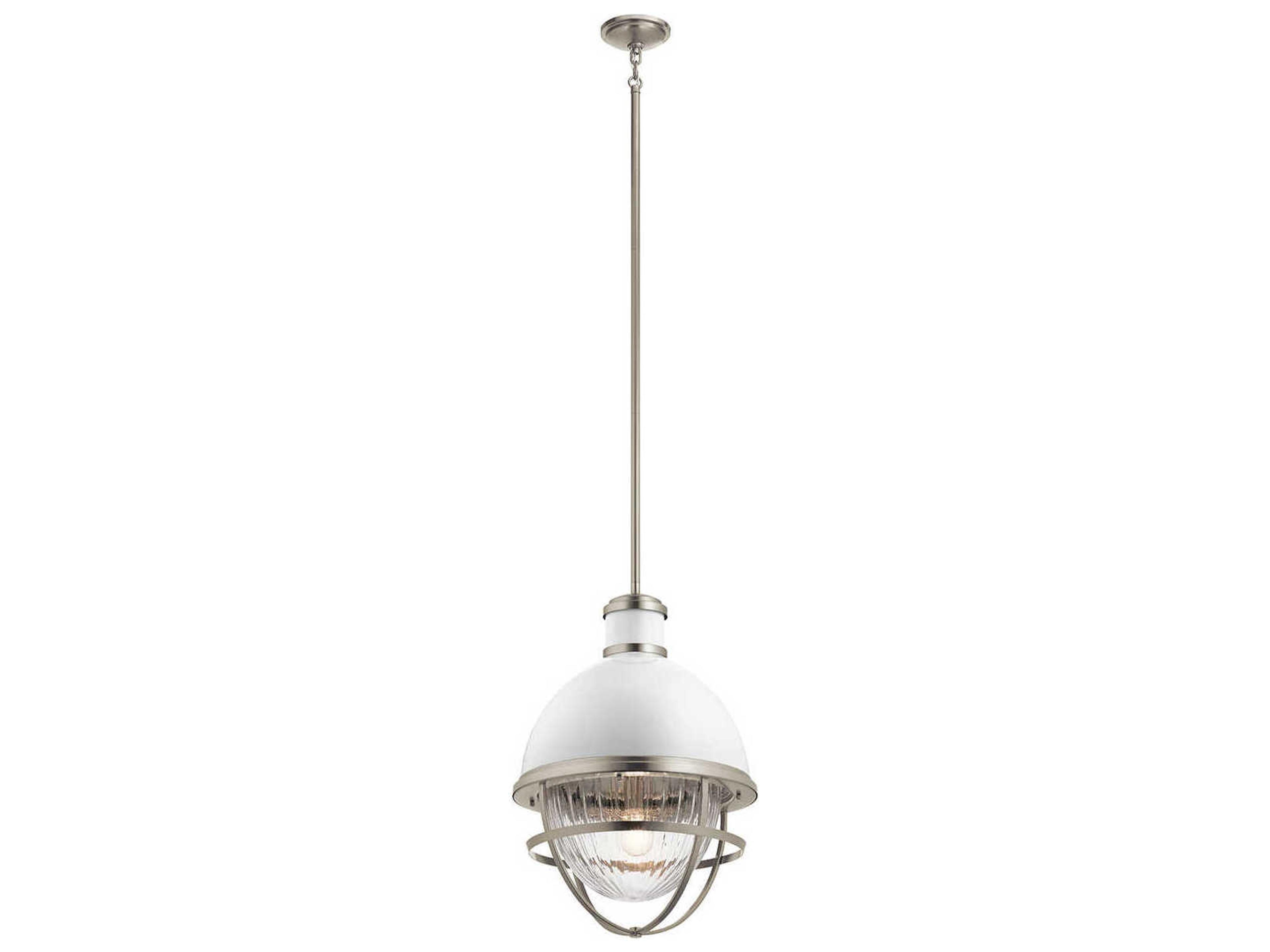 Tollis 1-Light Brushed Nickel Glass Geometric Pendant