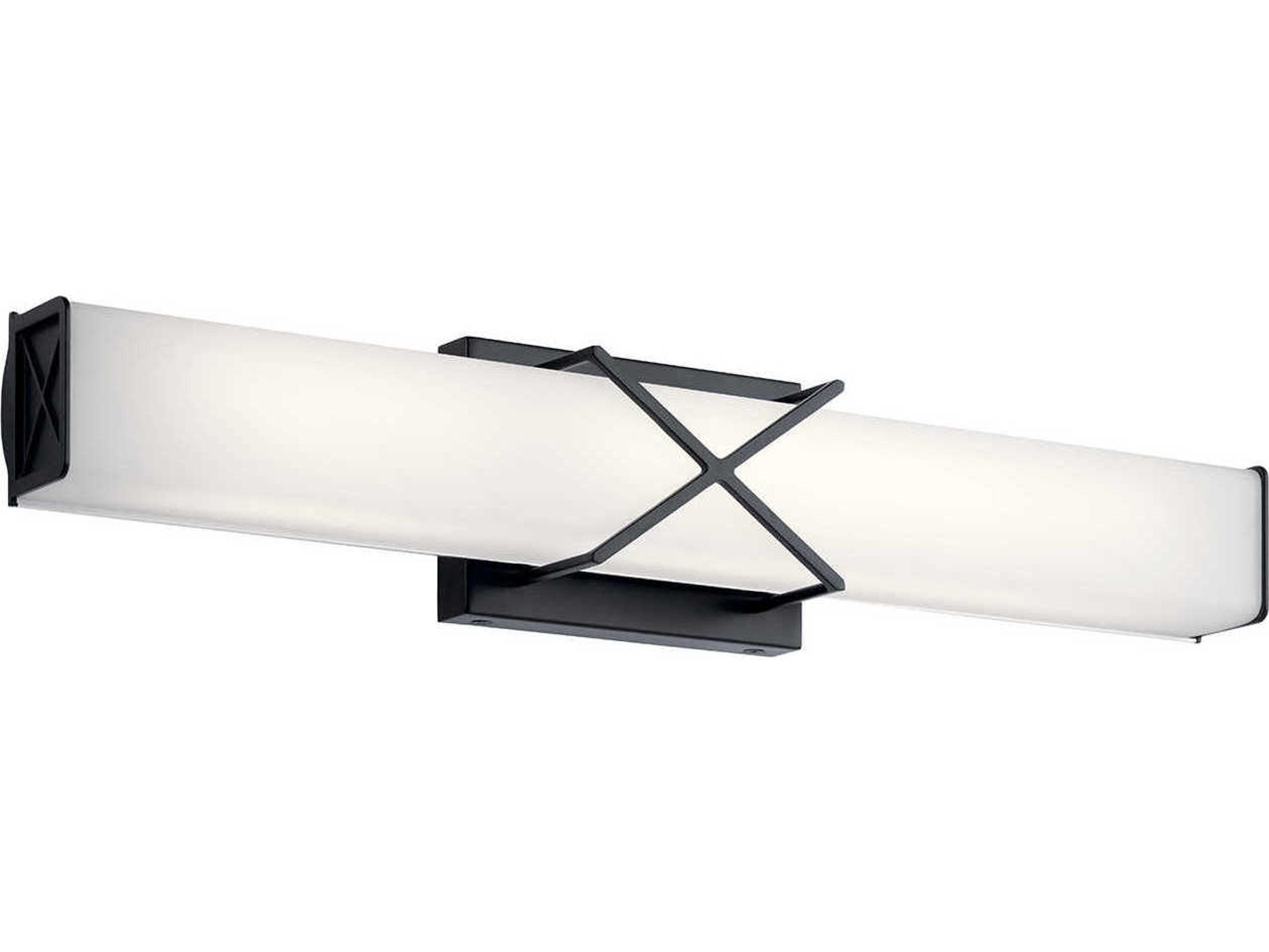 Trinsic 2-Light Matte Black Glass LED Vanity Light