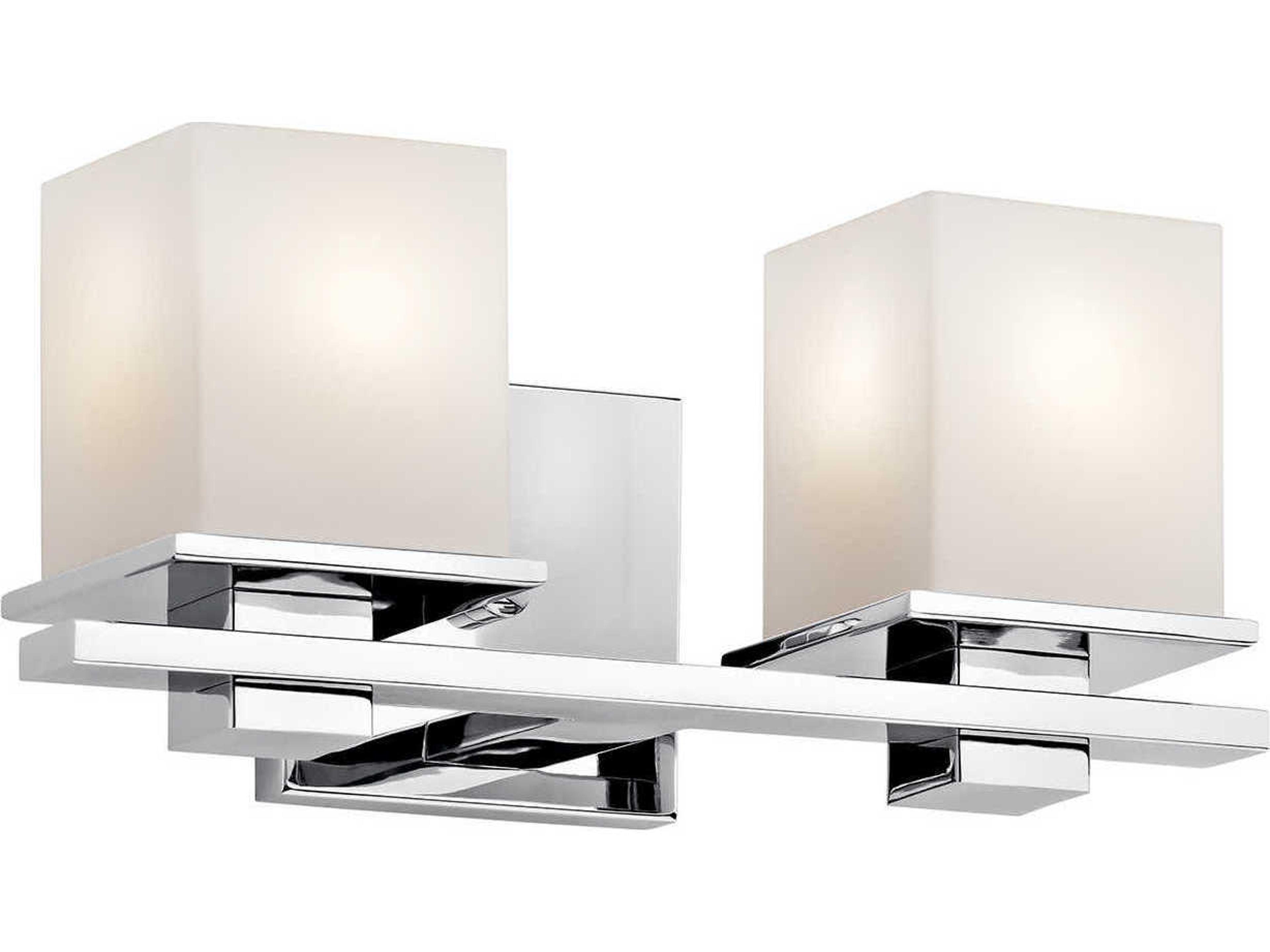 Tully 2-Light Chrome Glass Vanity Light
