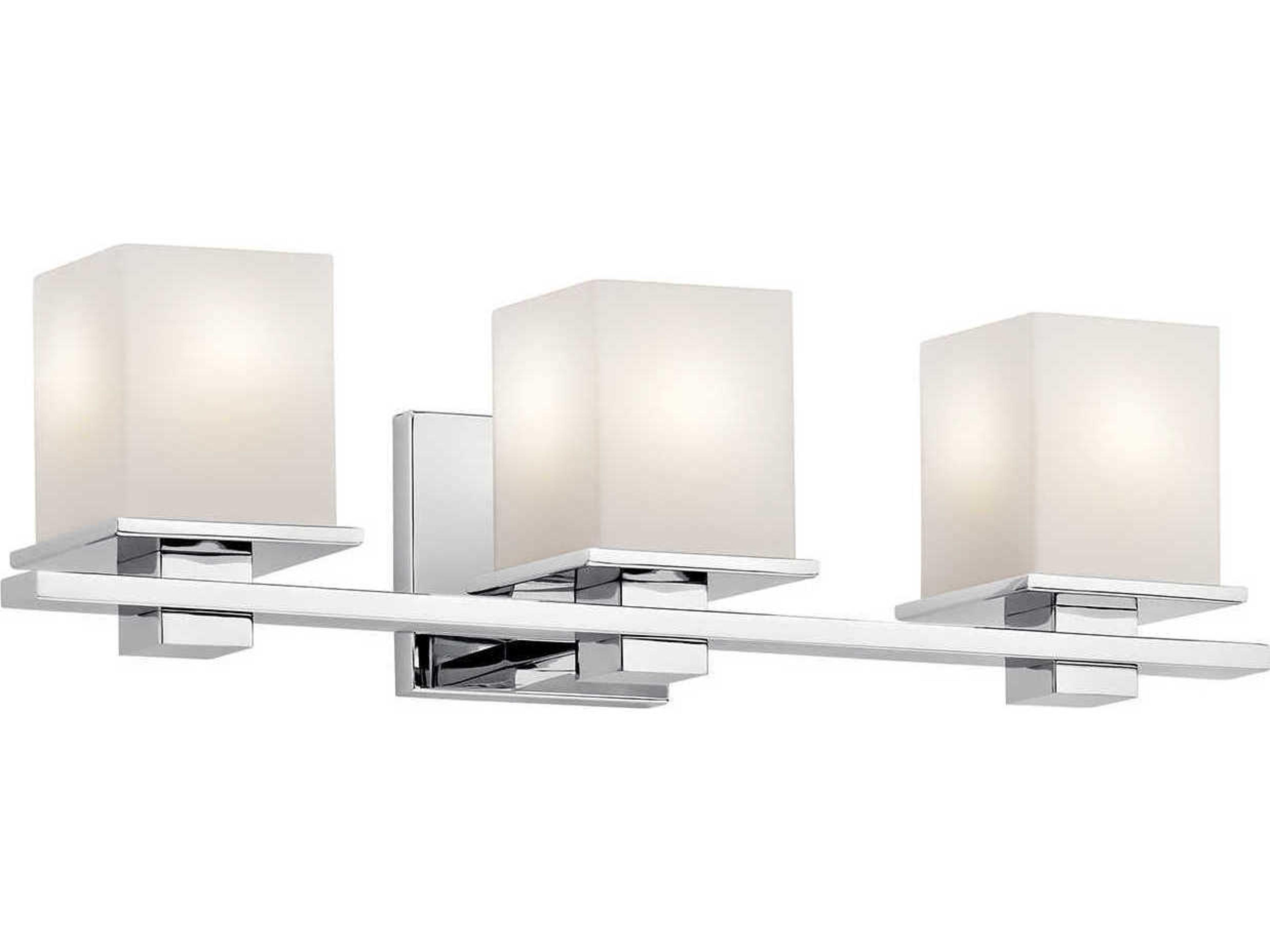 Tully 3-Light Chrome Glass Vanity Light