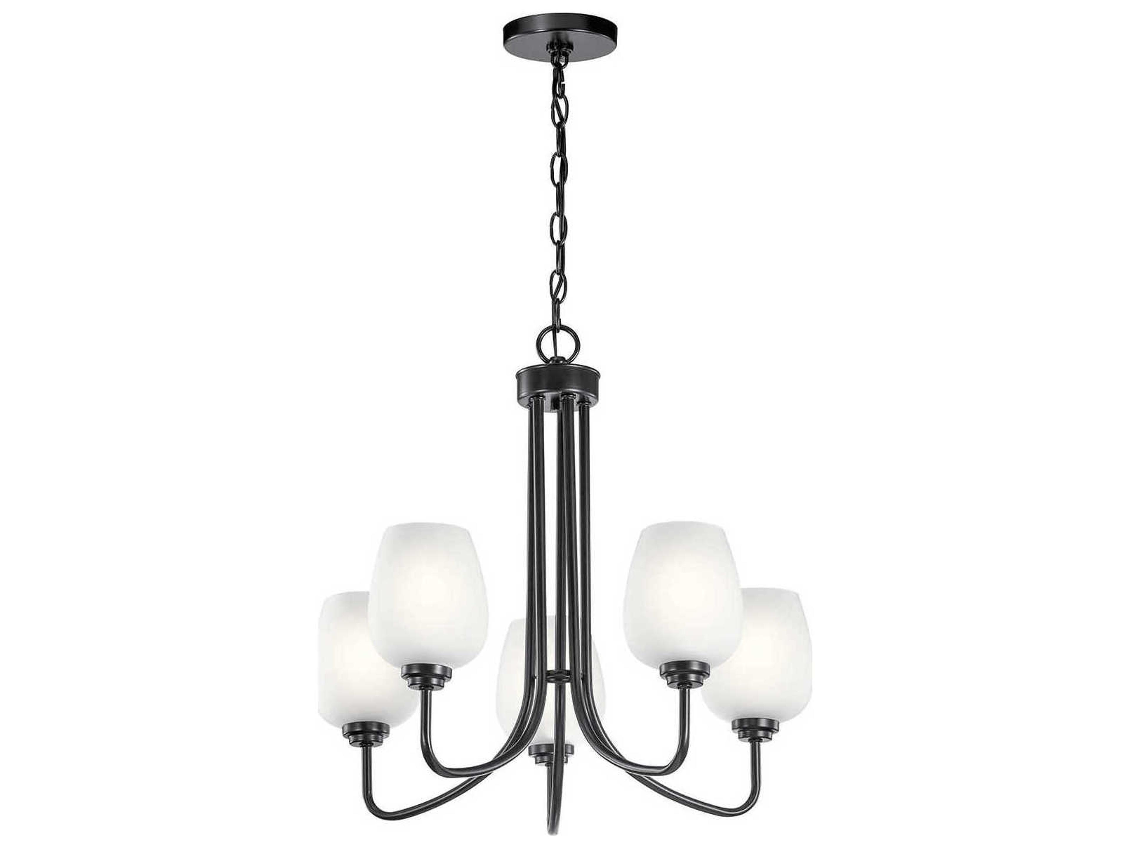 Valserrano 5-Light Black Glass Geometric Chandelier