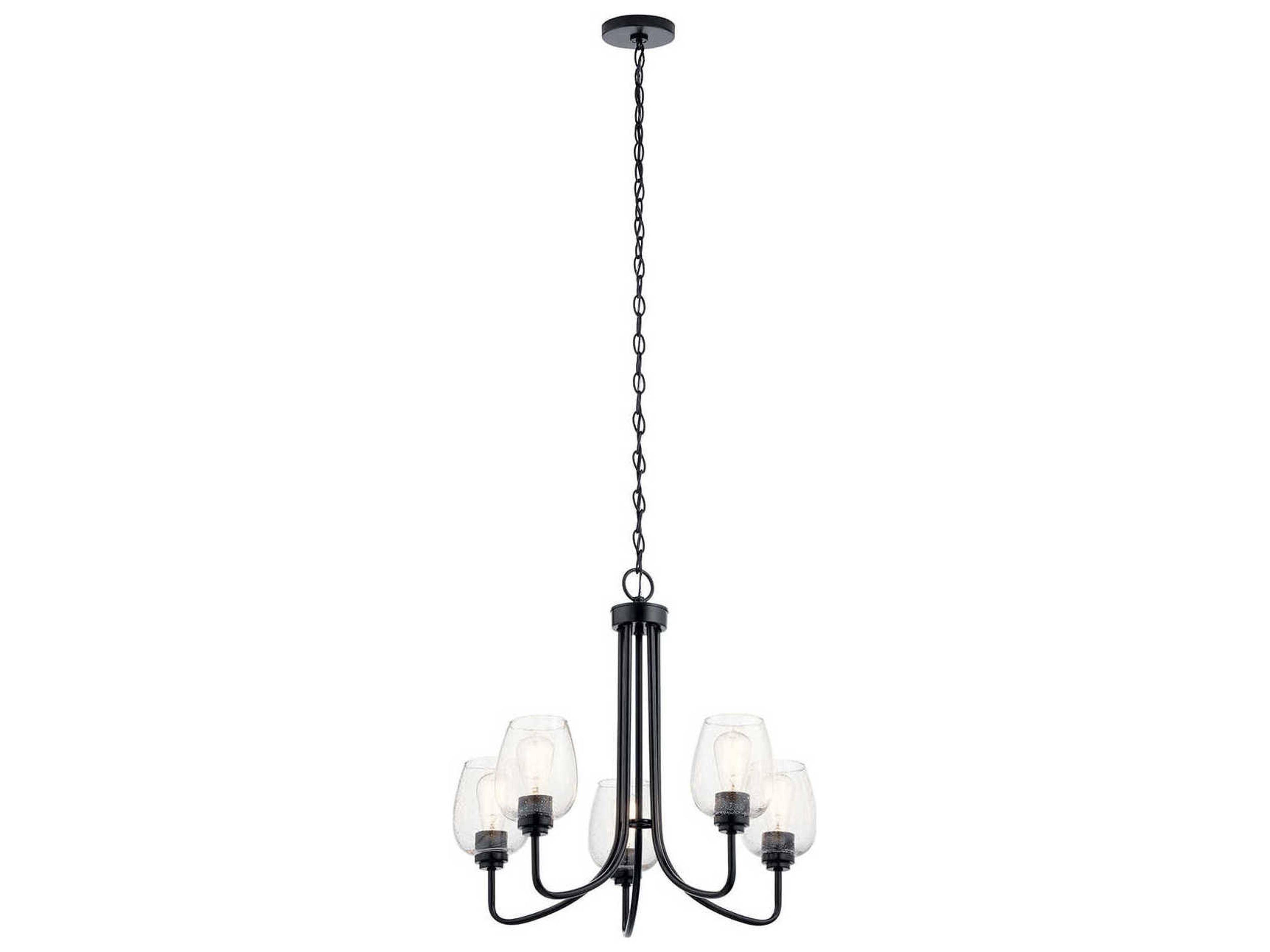 Valserrano 5-Light Black Glass Geometric Chandelier