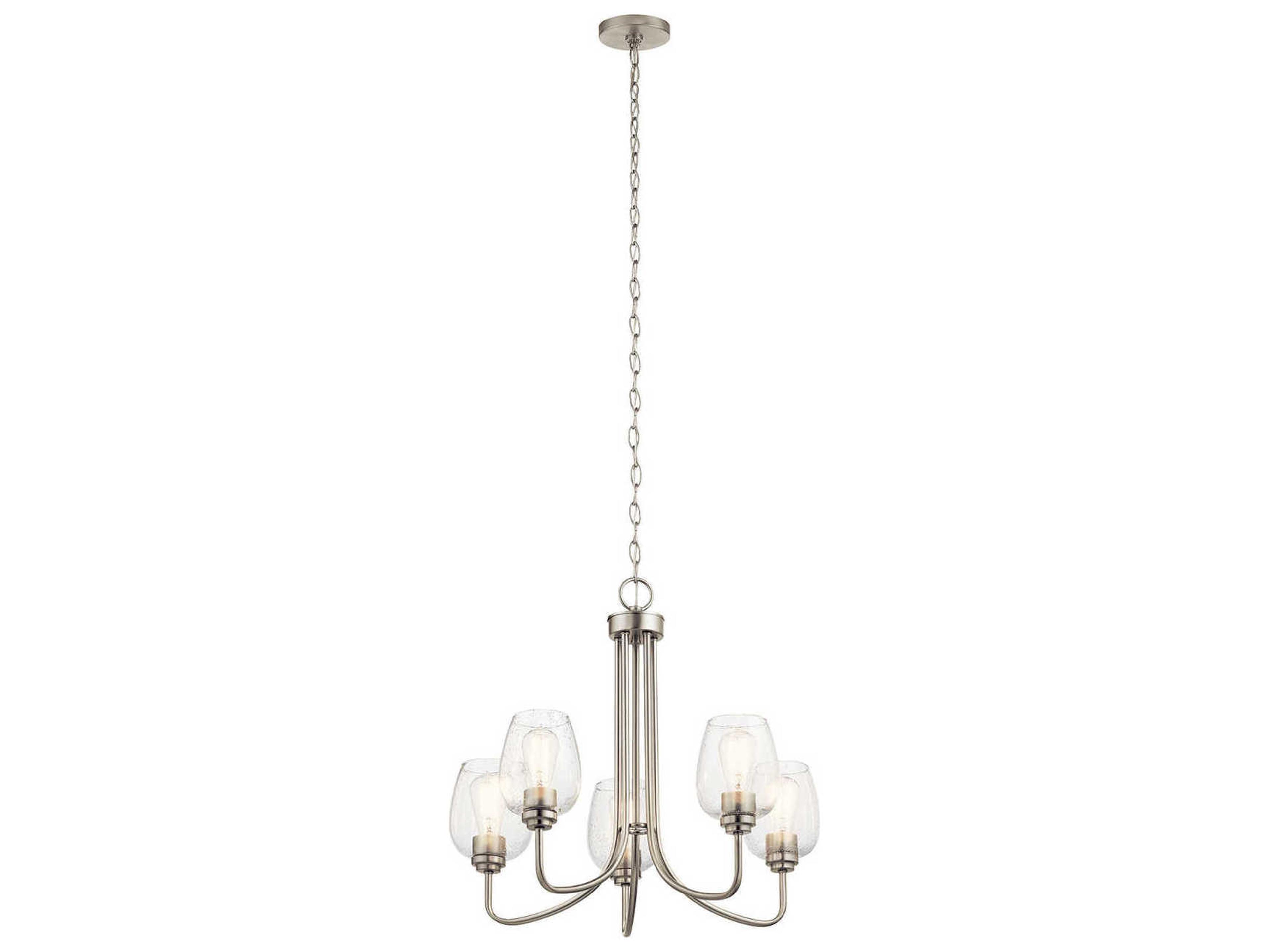 Valserrano 5-Light Brushed Nickel Glass Geometric Chandelier