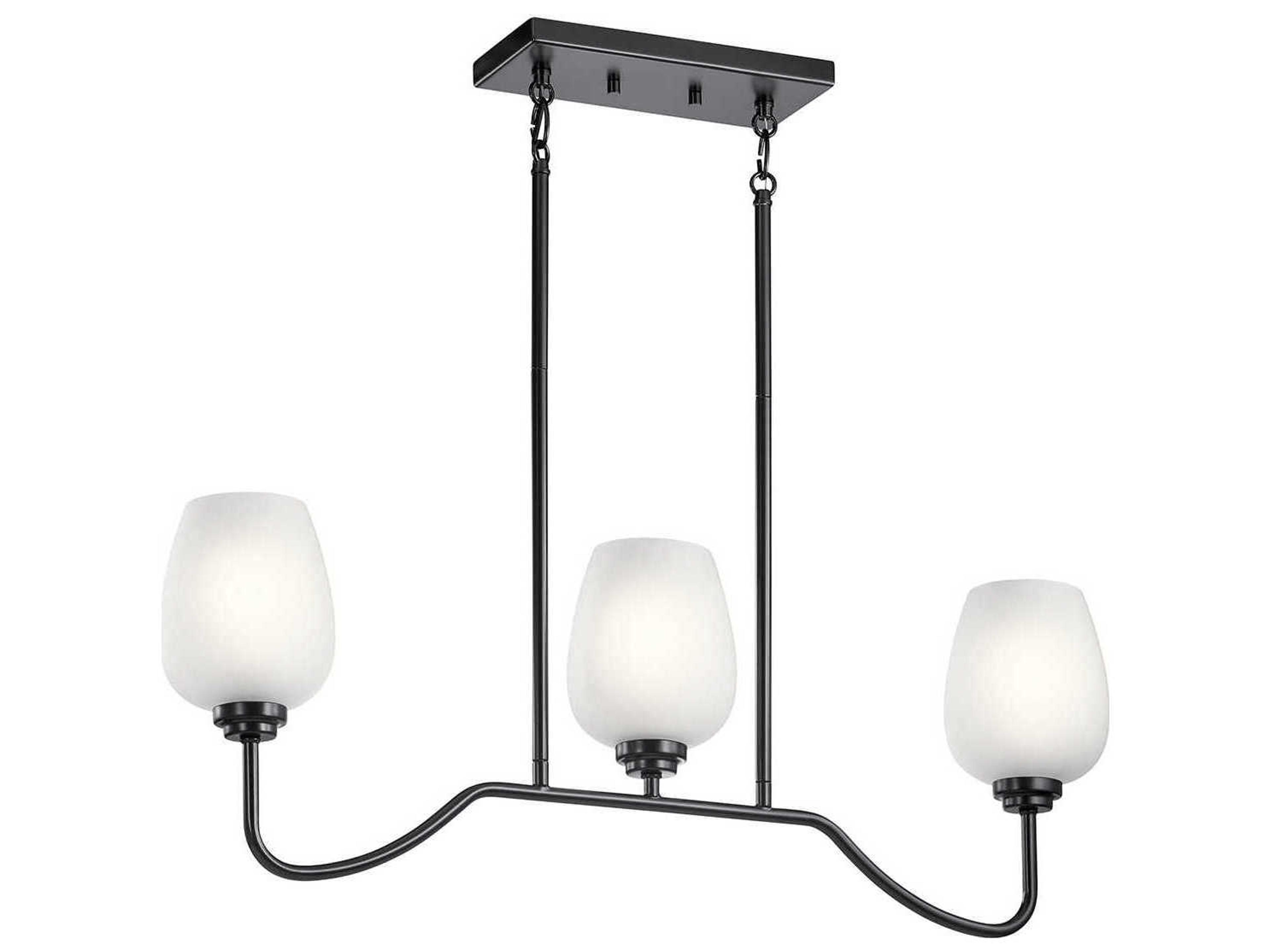 Valserrano 3-Light Black Glass Geometric Island Pendant