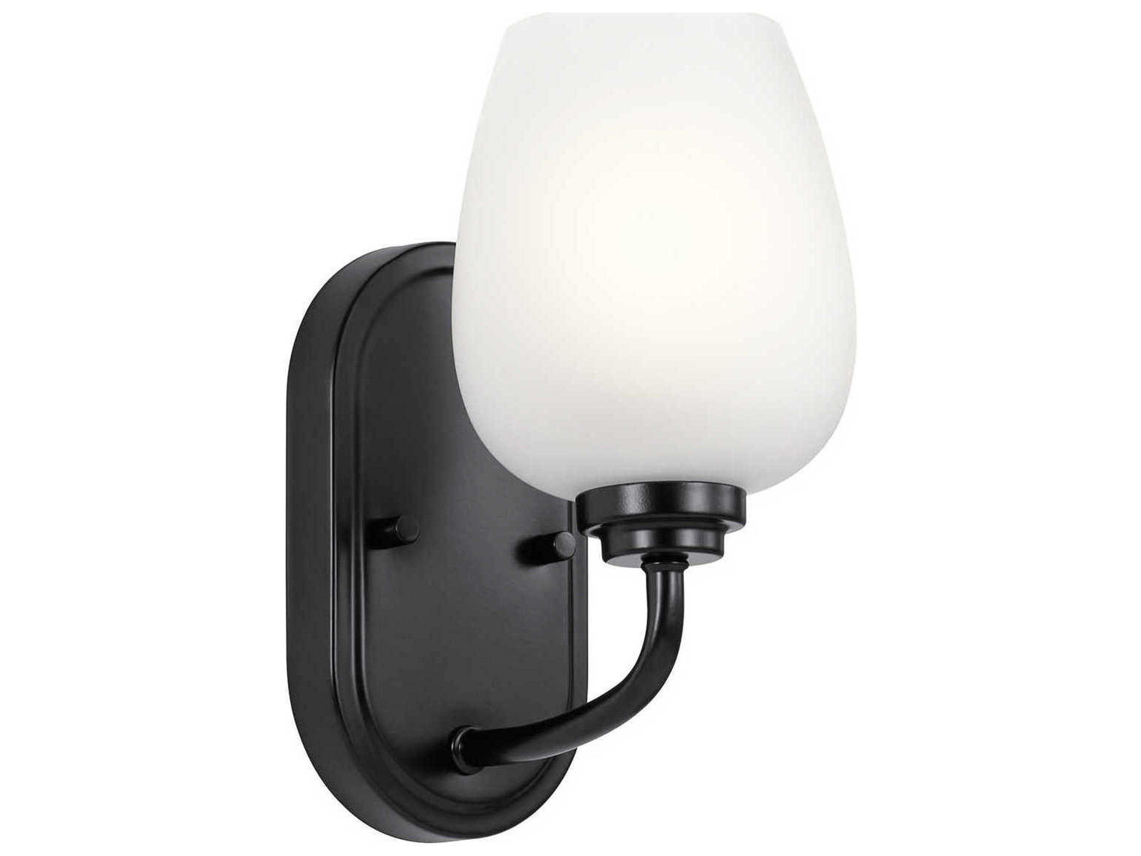 Valserrano 1-Light Black Glass Wall Sconce