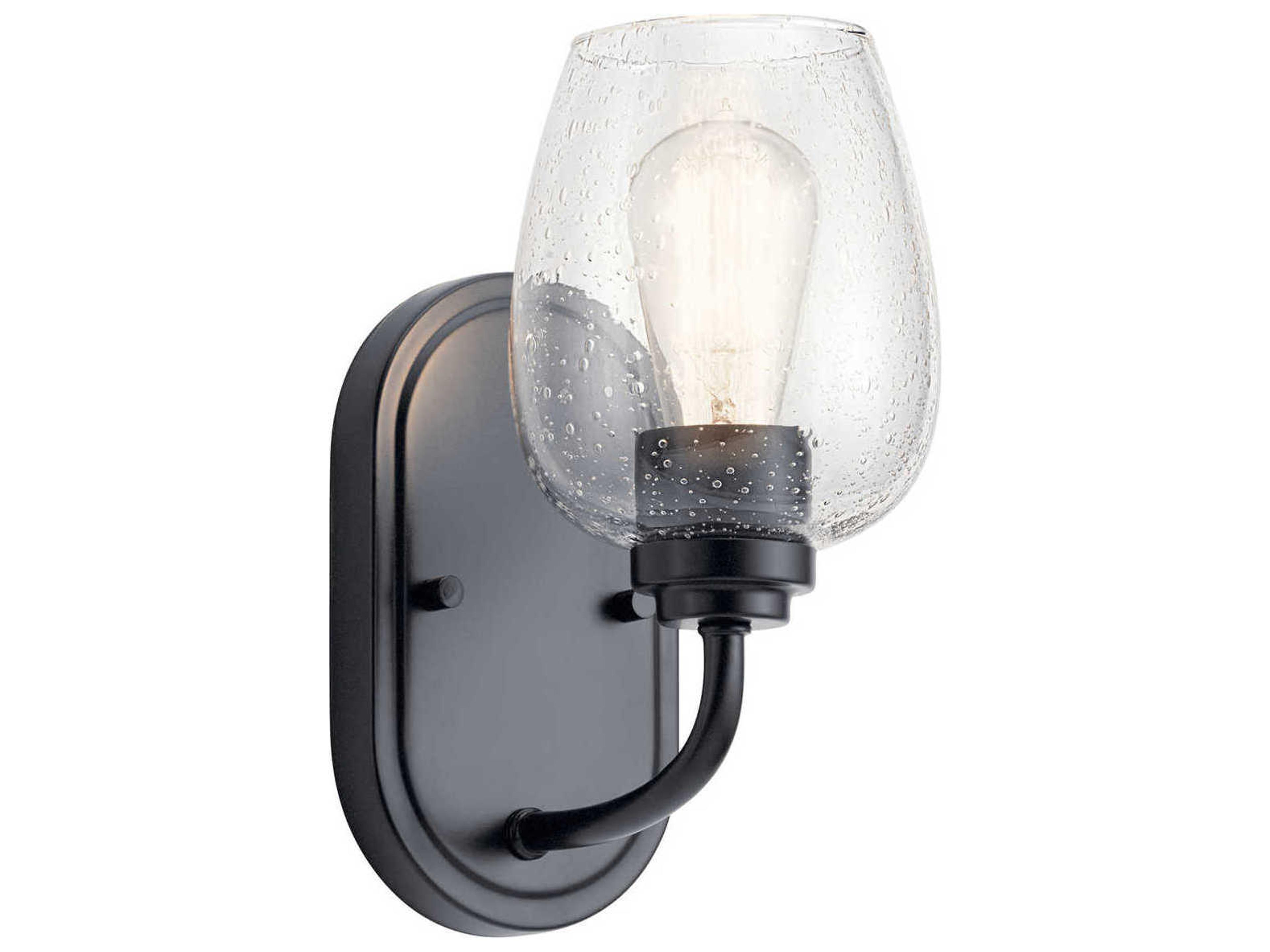 Valserrano 1-Light Black Glass Wall Sconce