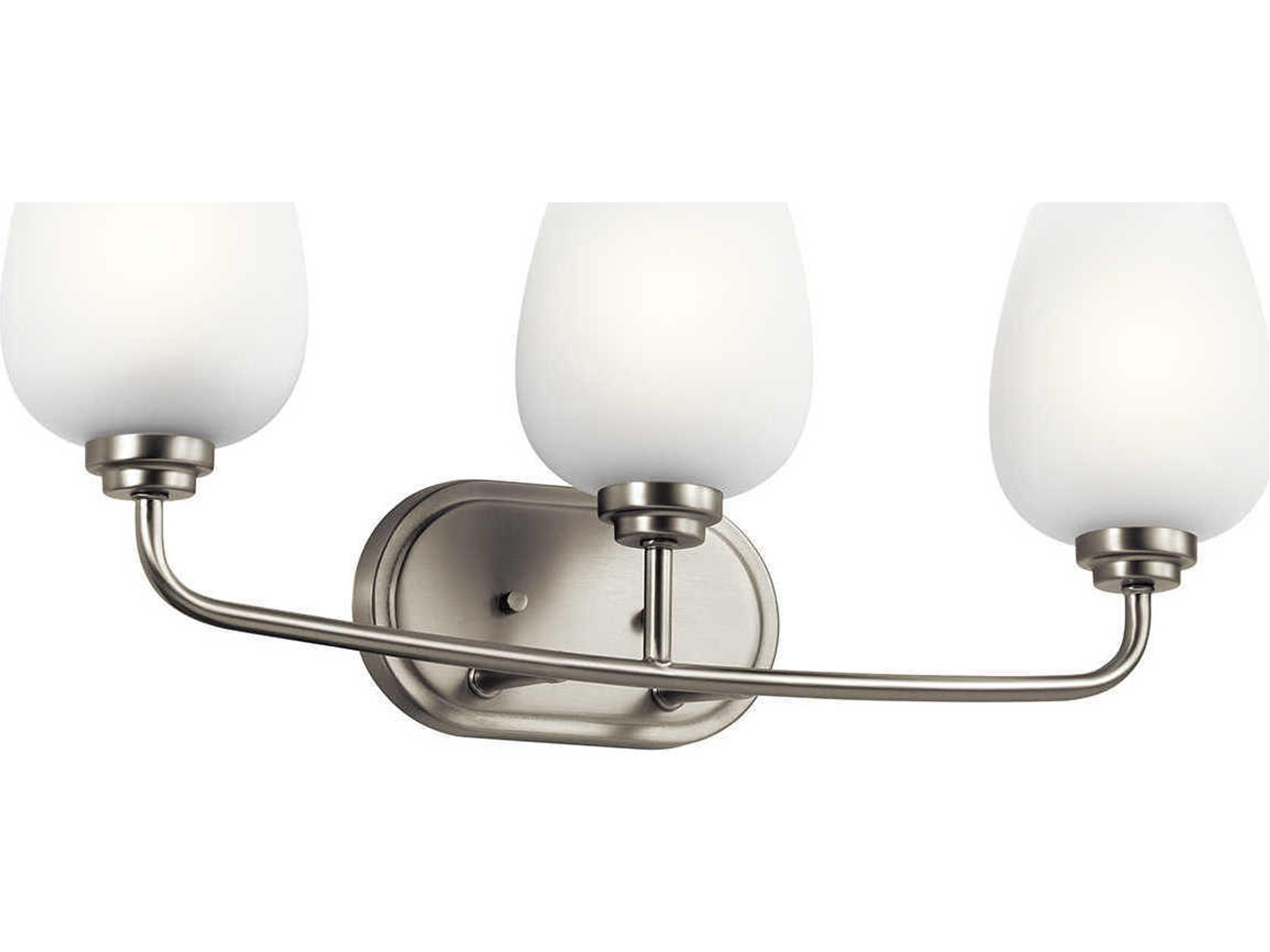 Valserrano 3-Light Brushed Nickel Glass Vanity Light