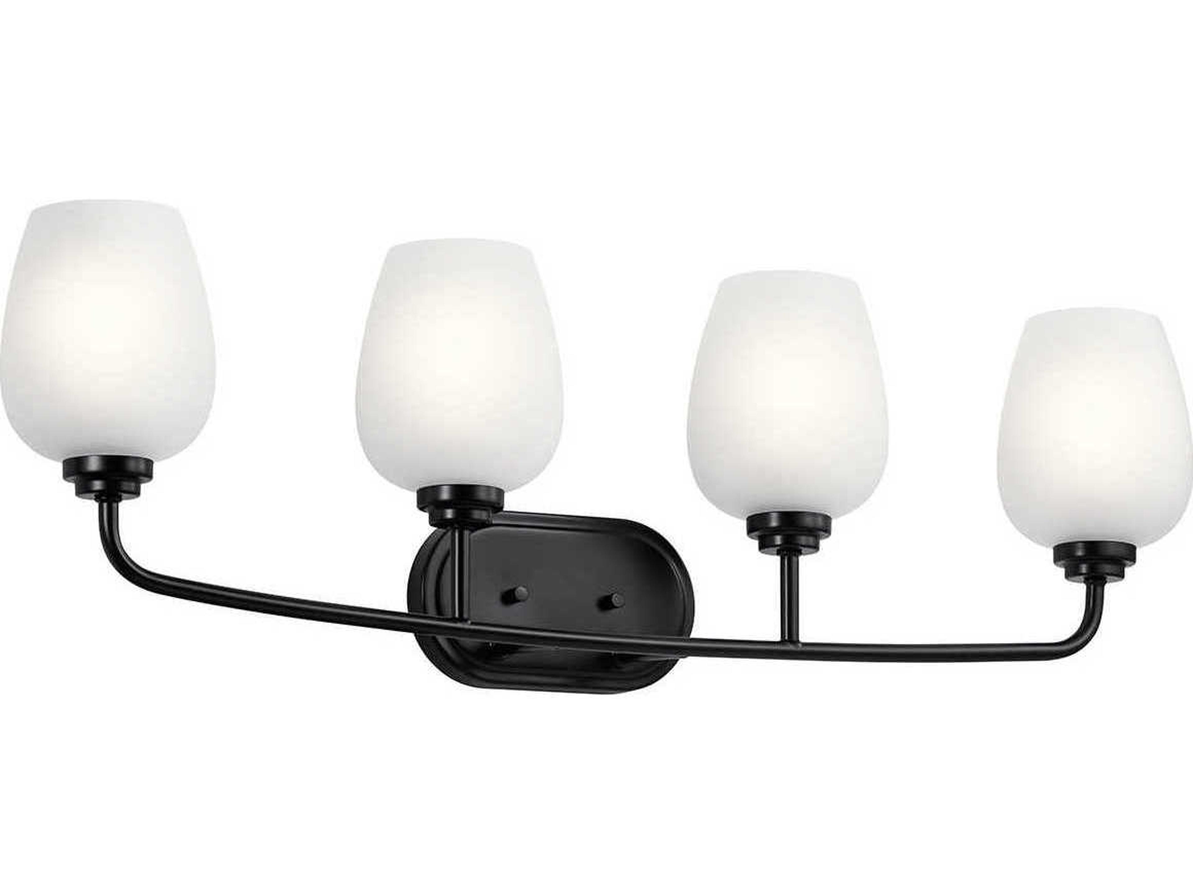 Valserrano 4-Light Black Glass Vanity Light