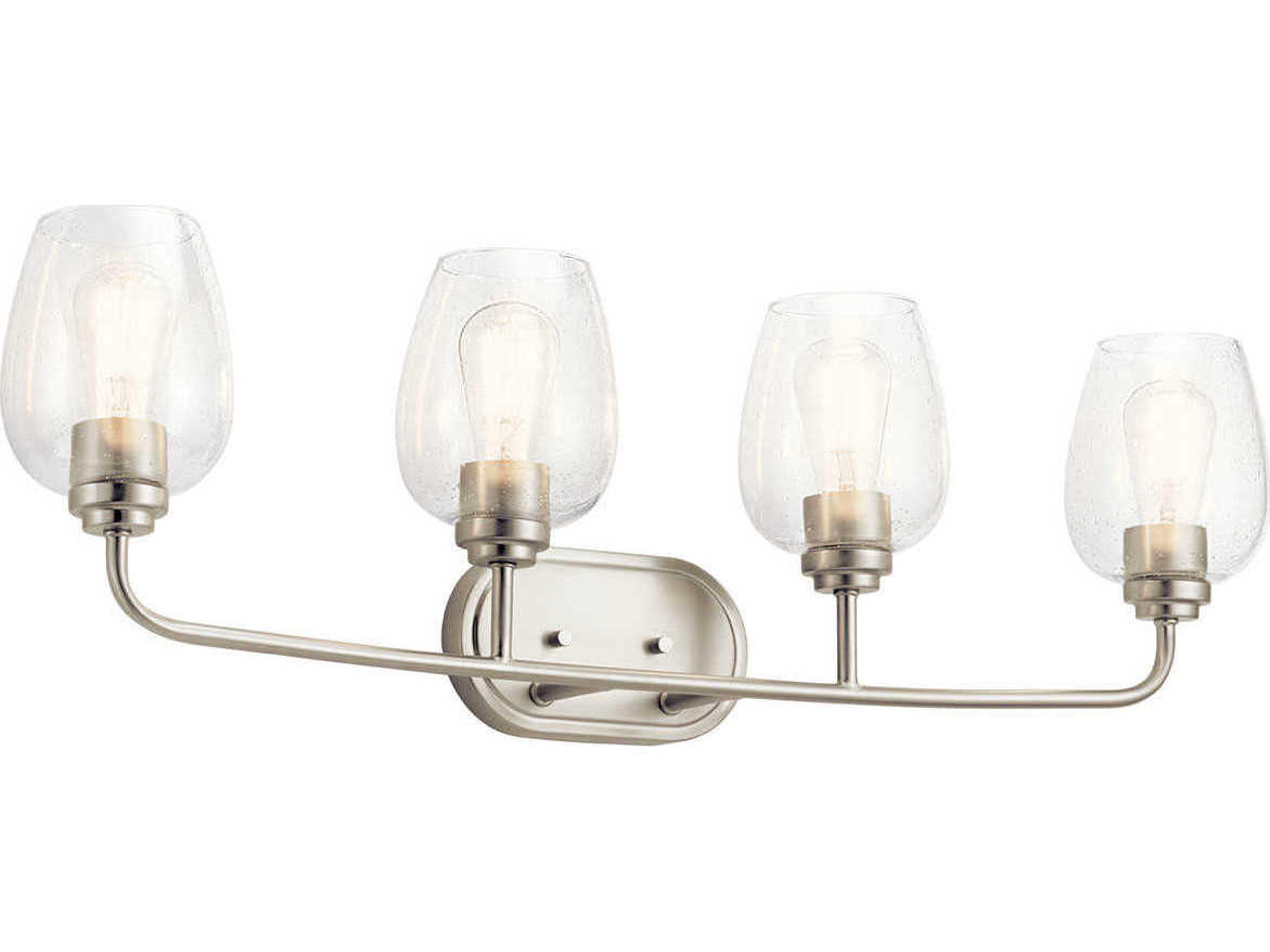 Valserrano 4-Light Brushed Nickel Glass Vanity Light