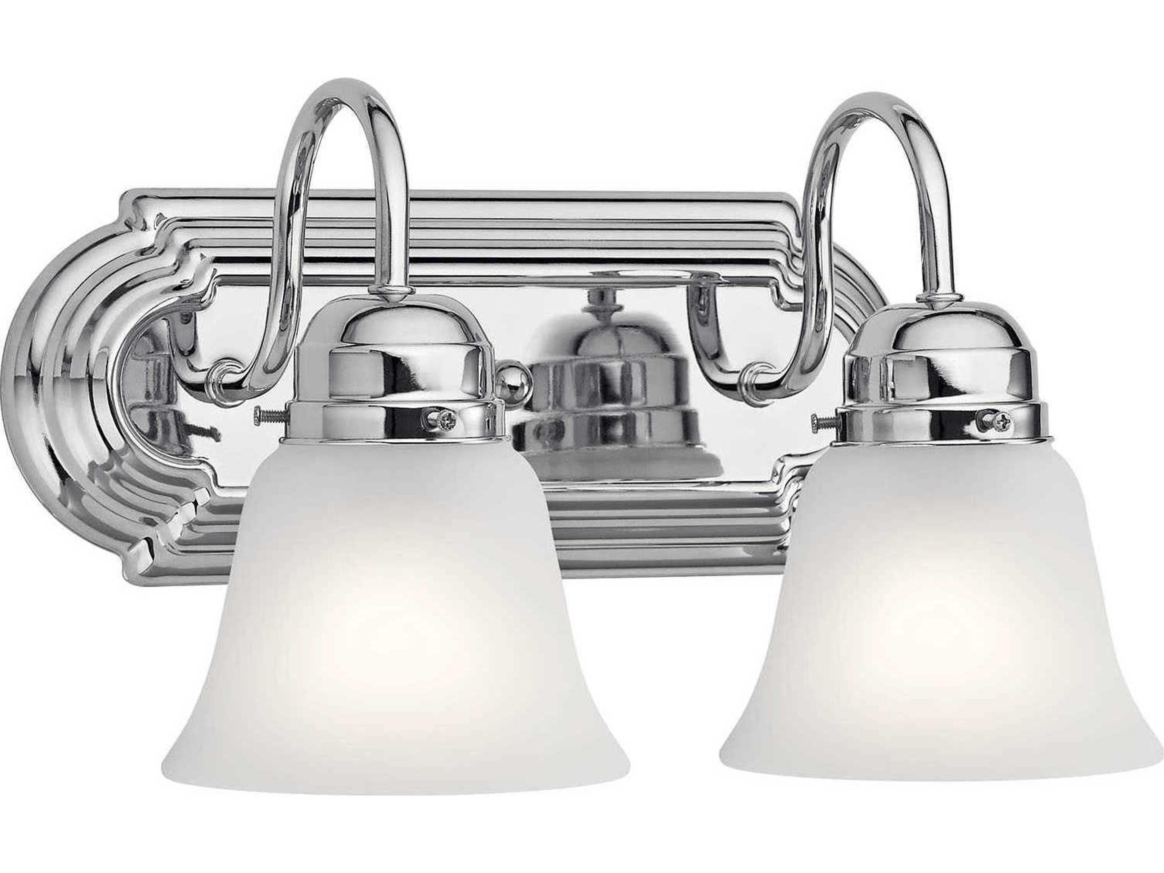 2-Light Chrome Glass Vanity Light