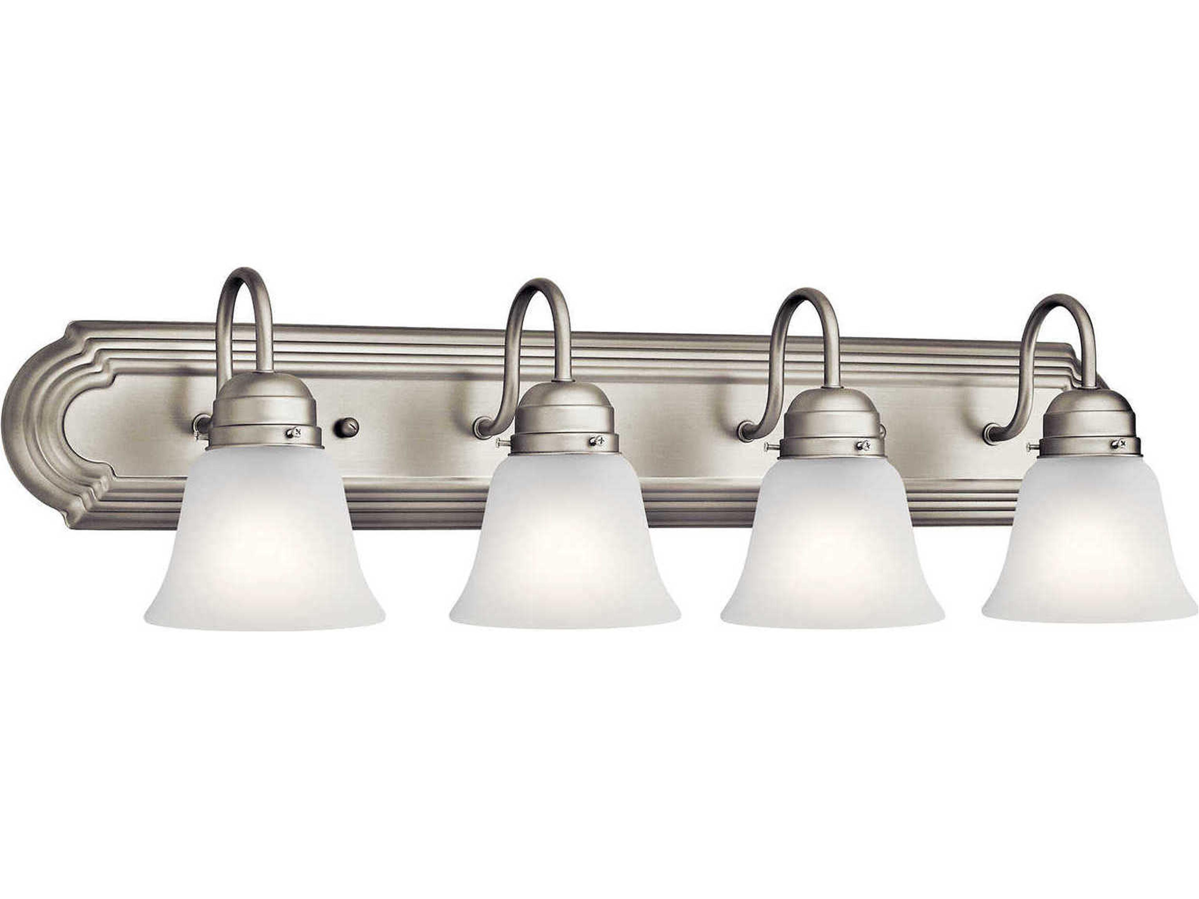 4-Light Brushed Nickel Glass Vanity Light
