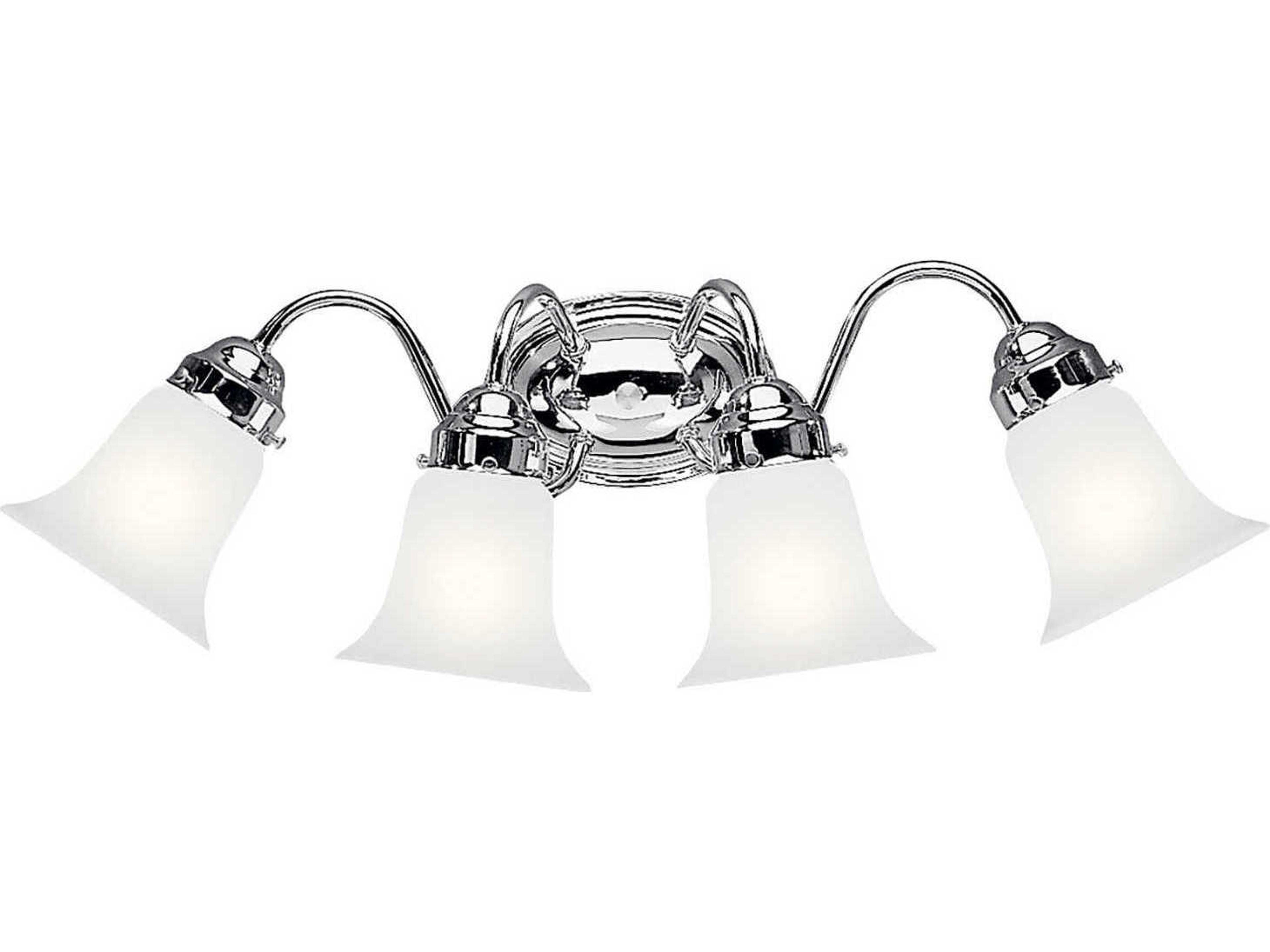 4-Light Chrome Glass Vanity Light