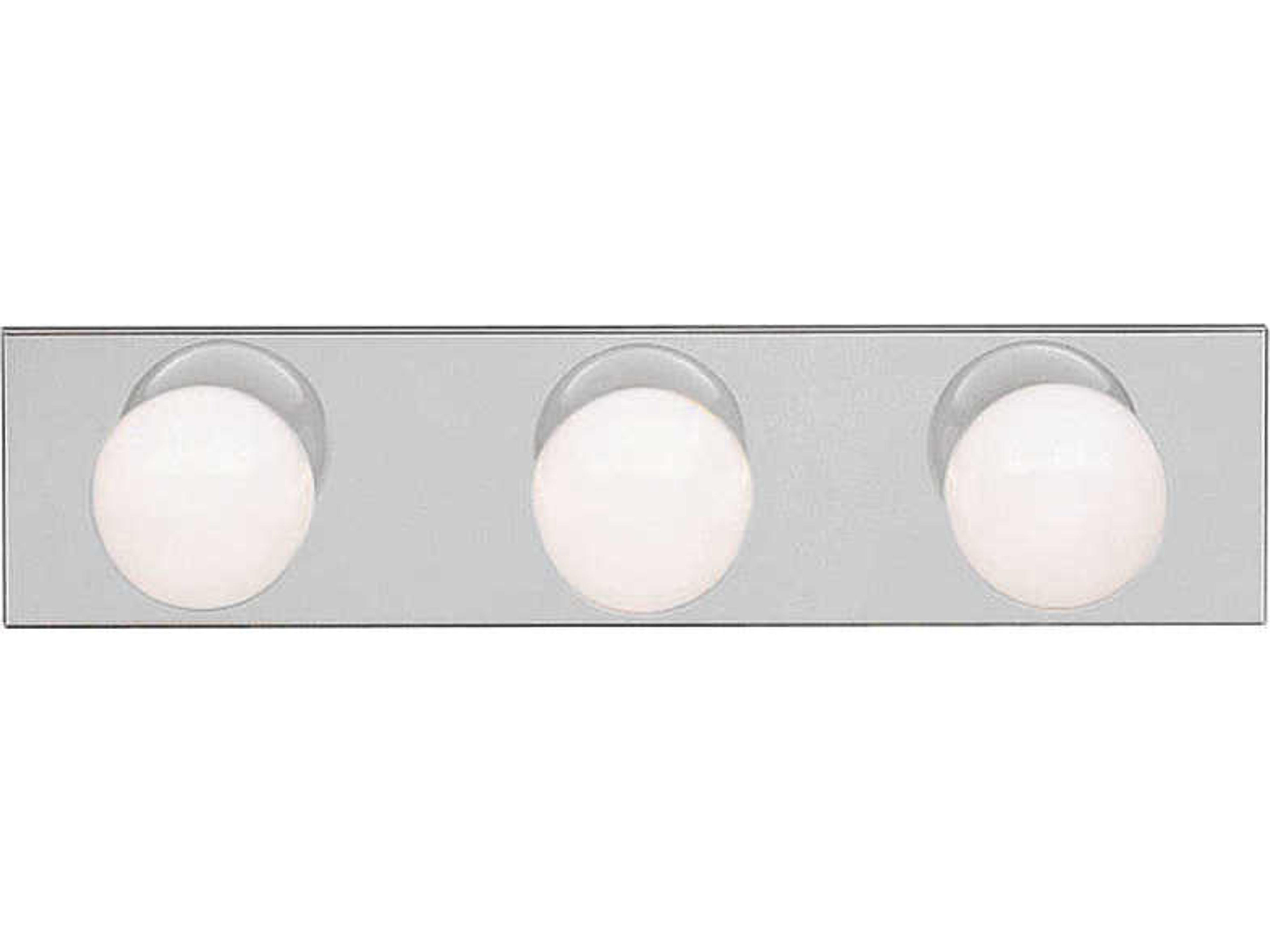 3-Light Brushed Nickel Glass Vanity Light